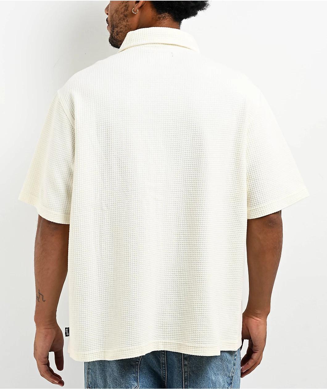 Welcome Sliver White Short Sleeve Thermal Zip Shirt Product Image