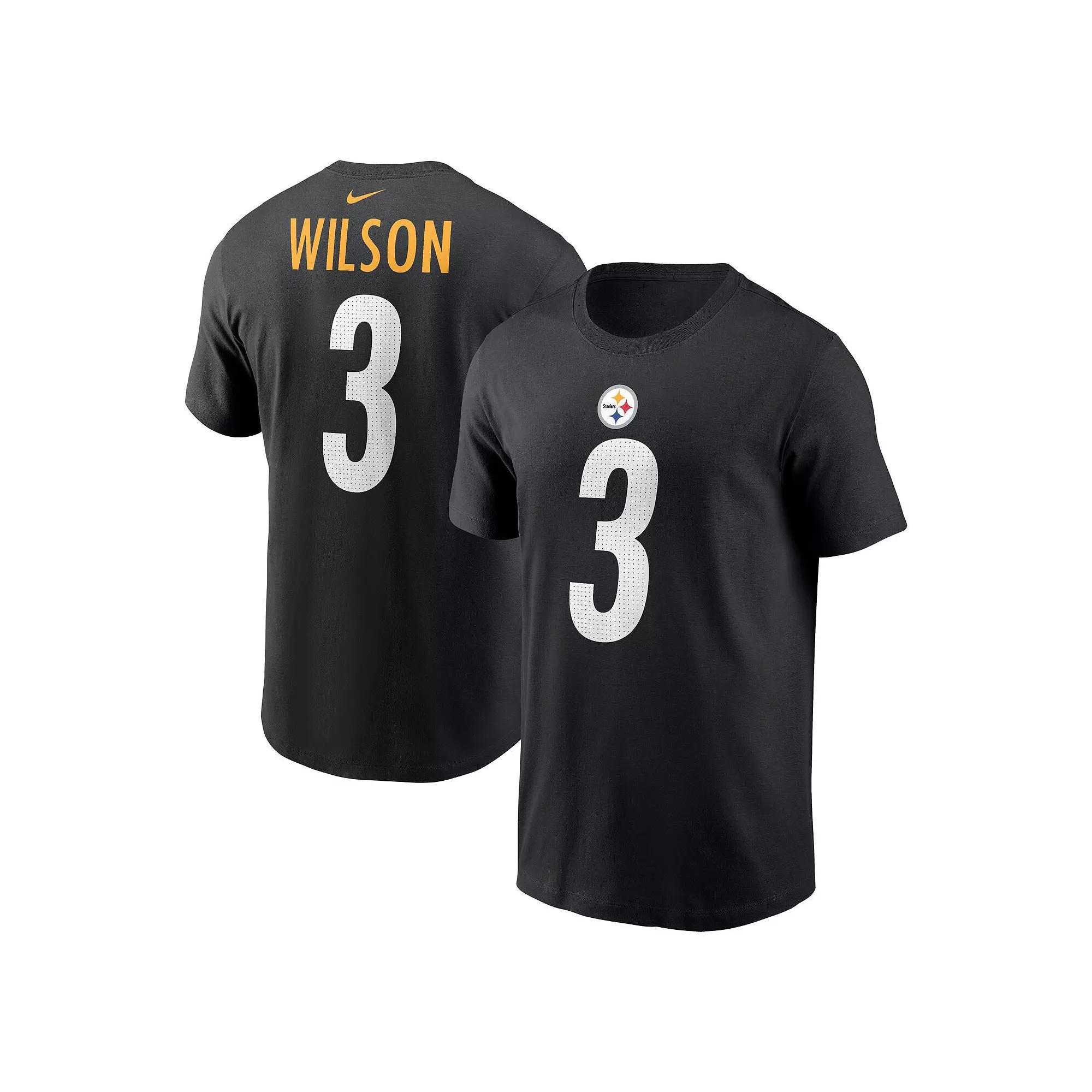 Men's Nike Russell Wilson Black Pittsburgh Steelers  Name & Number T-Shirt, Size: Small Product Image