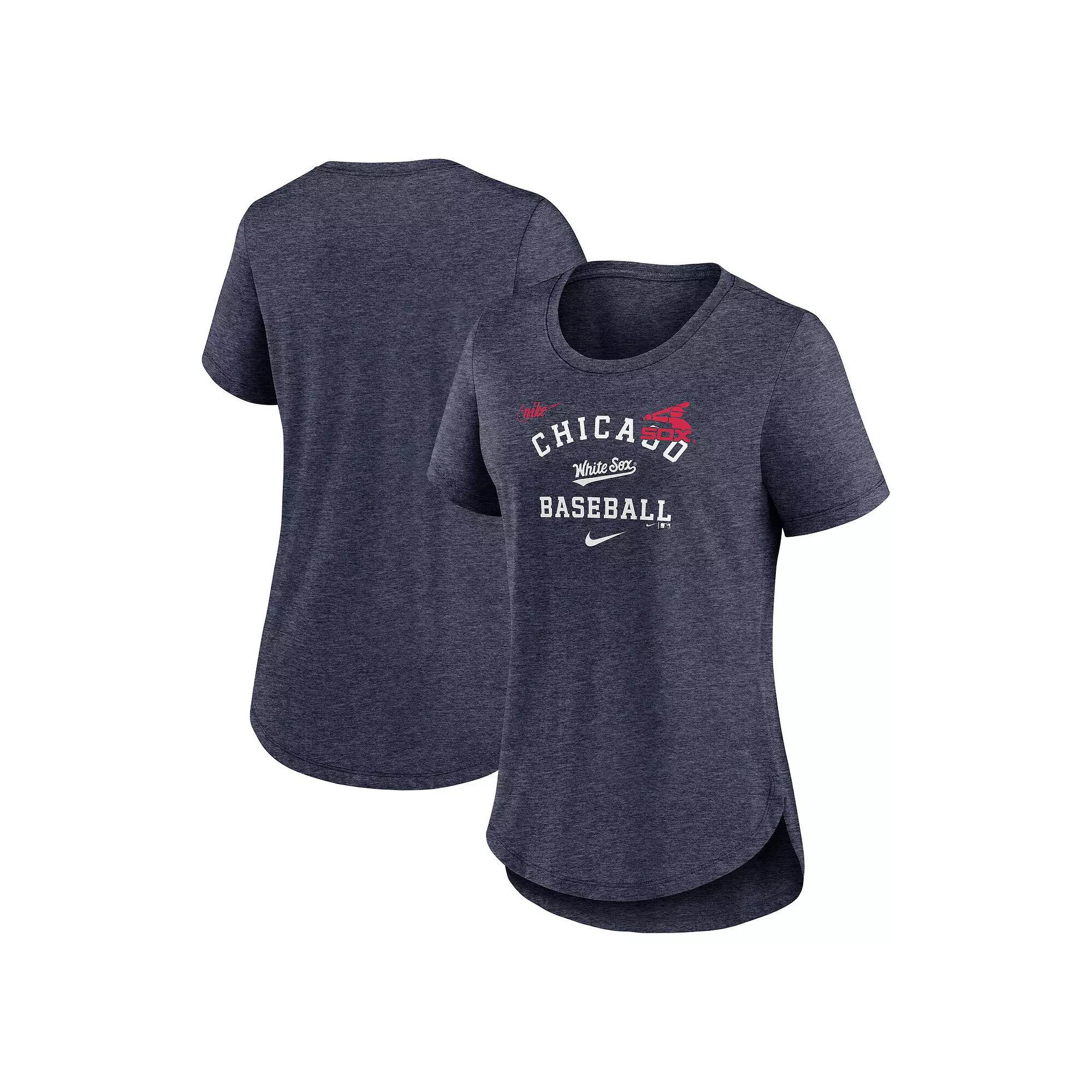 Women's Nike Heather Royal New England Patriots Fashion Tri-Blend T-Shirt, Size: XL, Blue Product Image