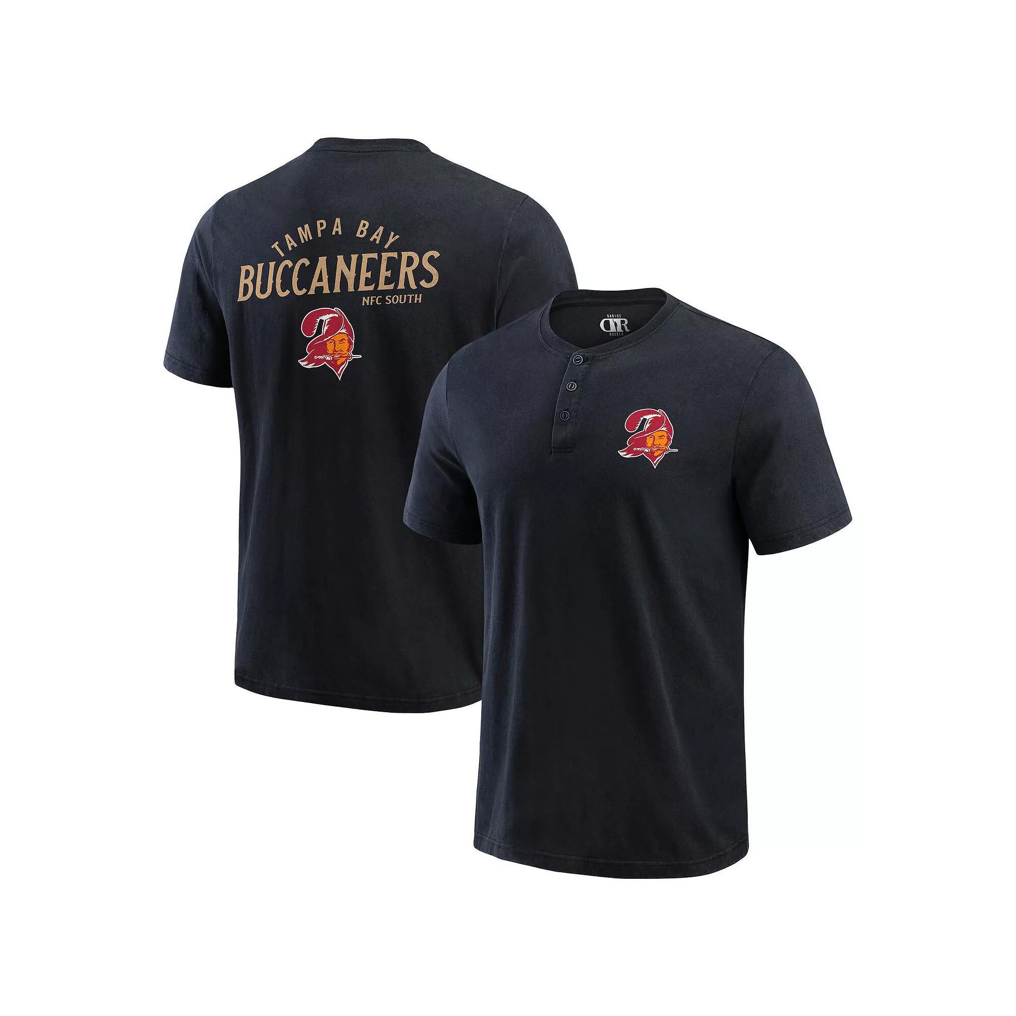 Men's Darius Rucker Collection by Fanatics Black Tampa Bay Buccaneers Washed Henley T-Shirt,  Product Image