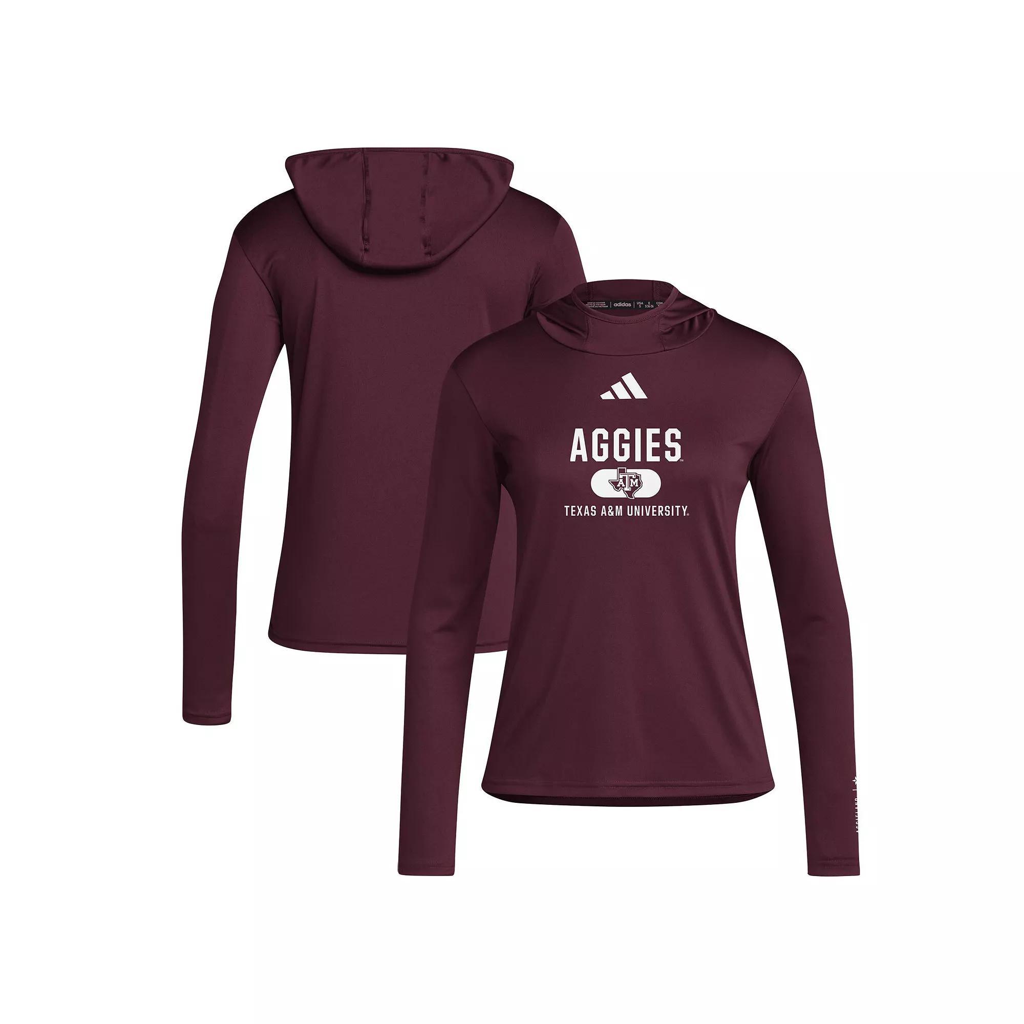 Women's adidas Maroon Texas A&M Aggies Long Sleeve Hoodie T-Shirt, Size: 2XL, Red Product Image