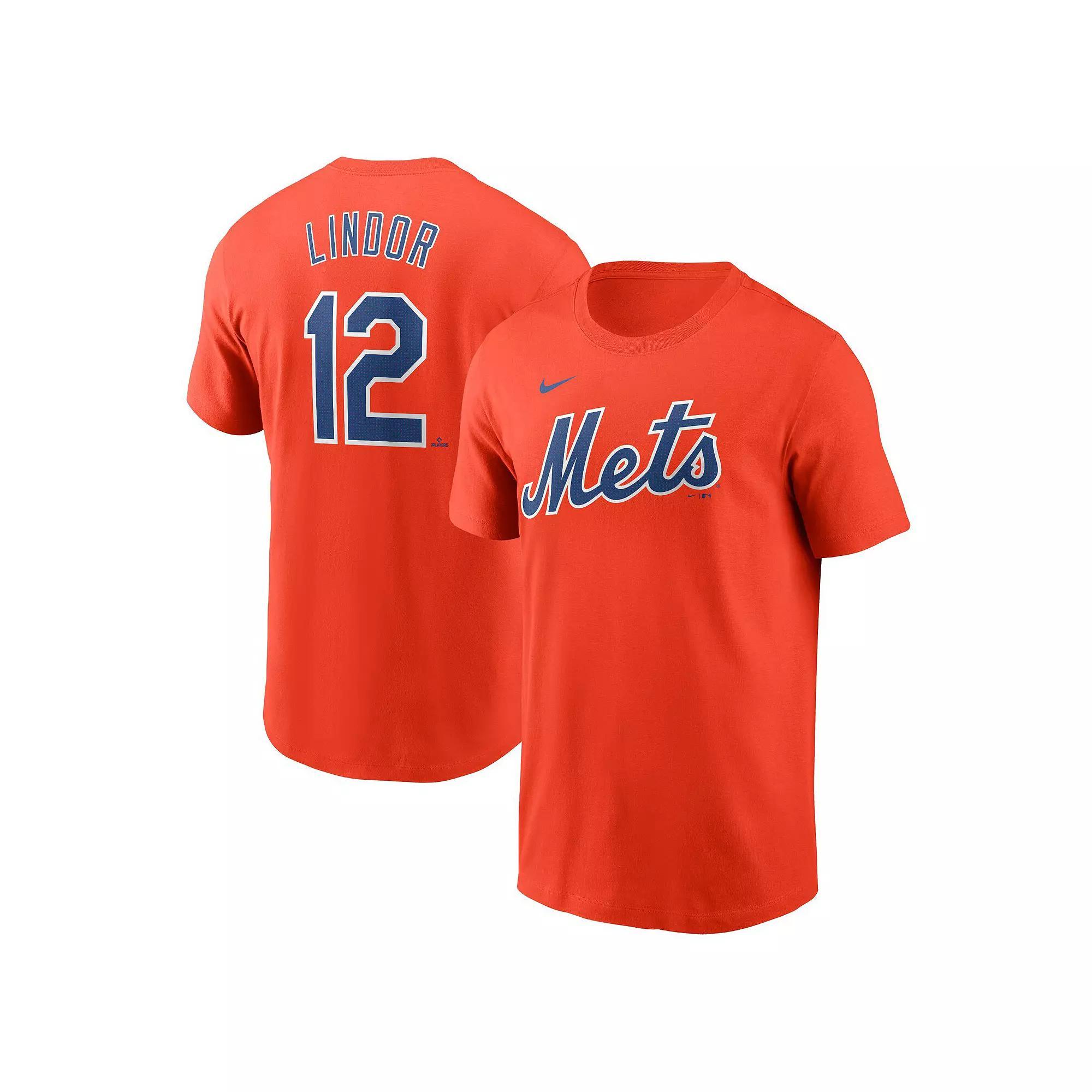Men's Nike Francisco Lindor Orange New York Mets Fuse Name & Number T-Shirt,  Product Image