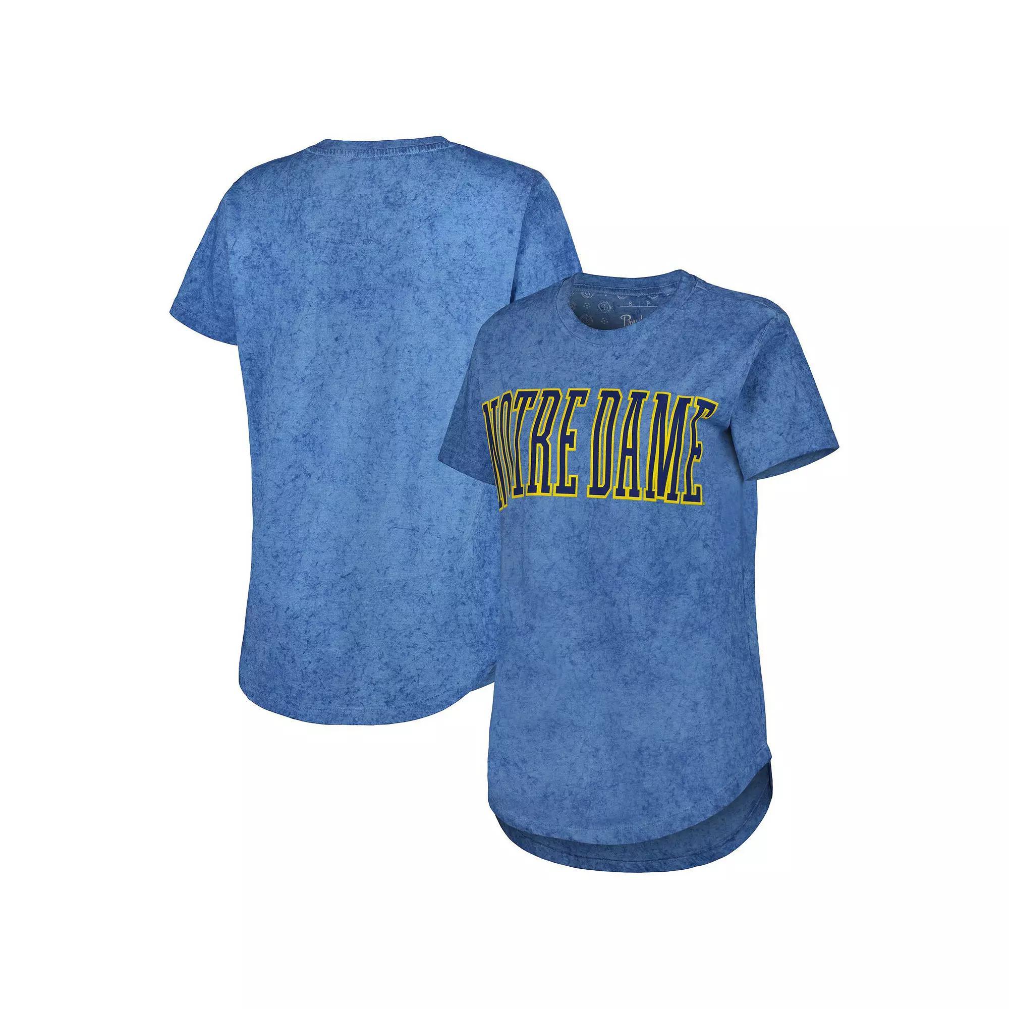 Women's Pressbox Navy Notre Dame Fighting Irish Southlawn Sun-Washed T-Shirt, Size: Small, Blue Product Image
