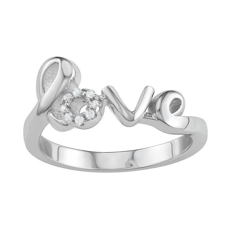 Sterling Silver Love Ring, Womens 18k Gold Plated Product Image