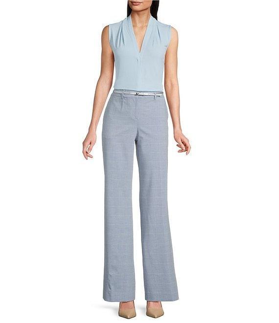 Calvin Klein Windowpane Belted Pants Product Image