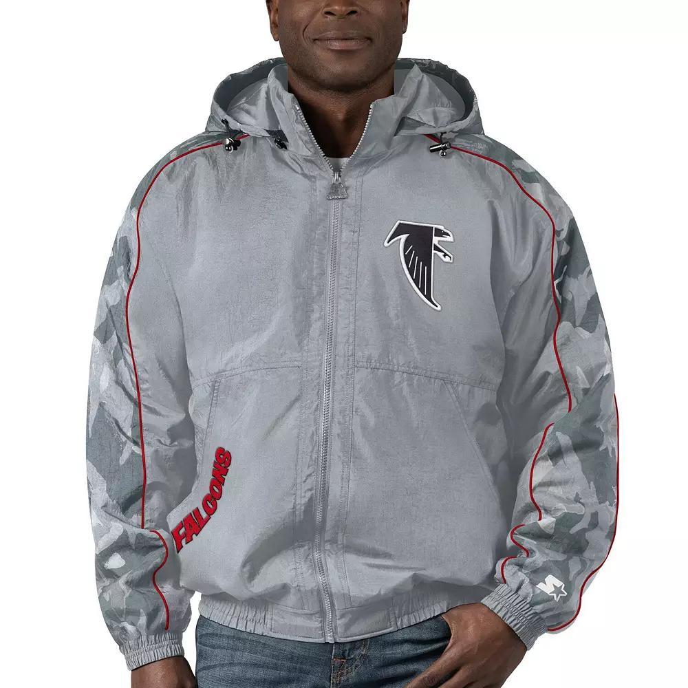Men's Starter Gray Atlanta Falcons Thursday Night Gridiron Throwback Full-Zip Jacket,  Product Image