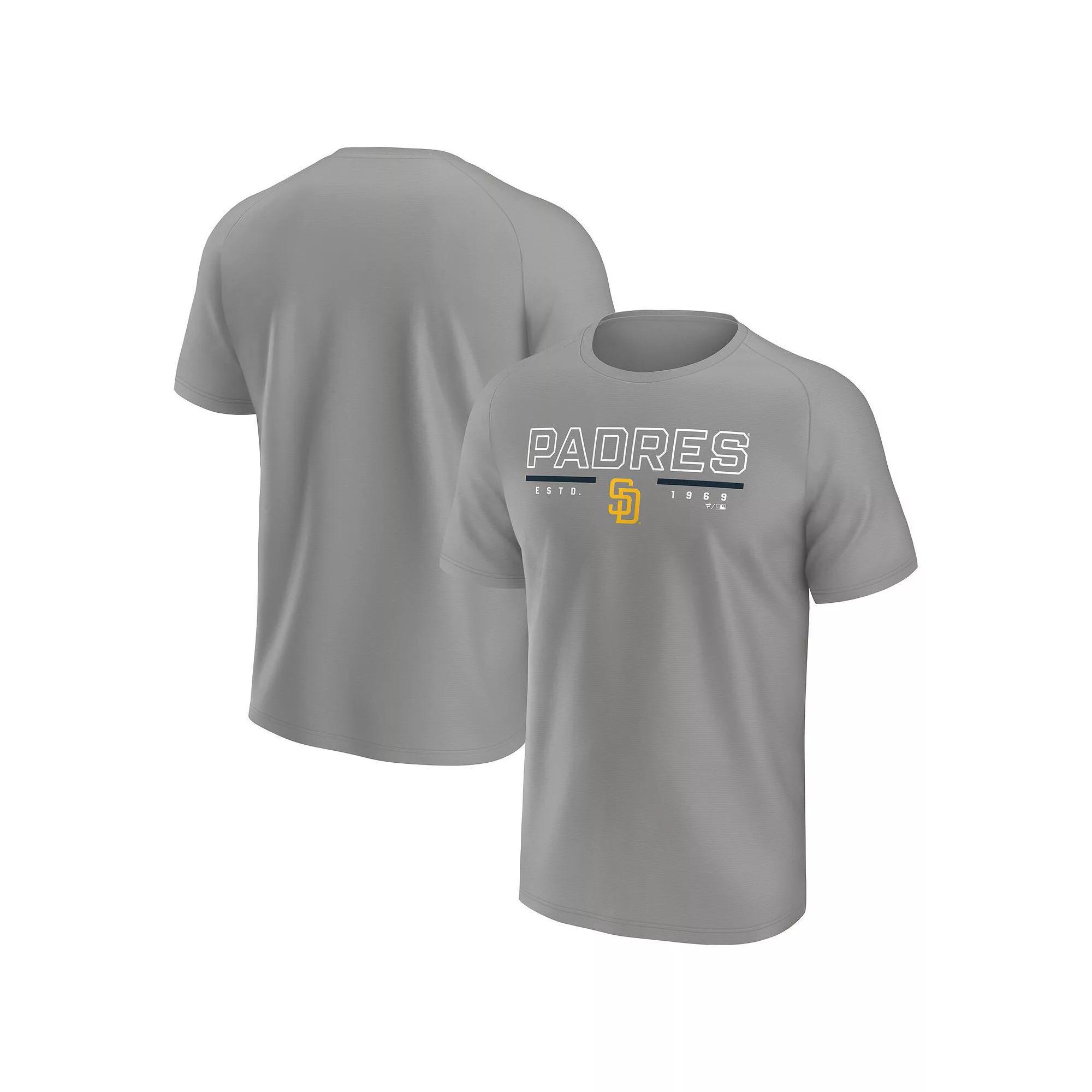 Men's Fanatics Gray San Diego Padres Raglan T-Shirt,  Product Image
