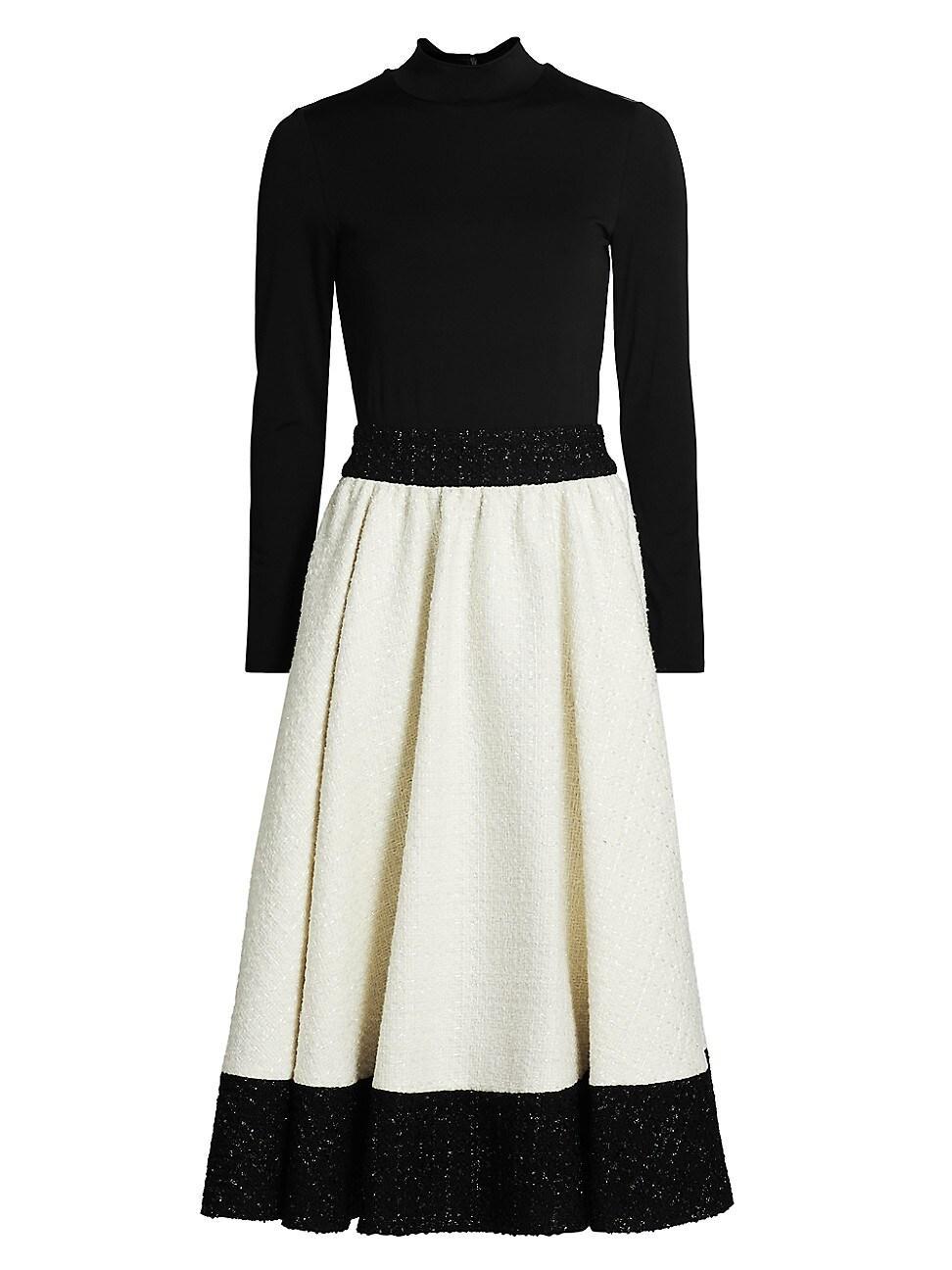 Womens Chara Two-Tone Tweed Midi-Dress Product Image