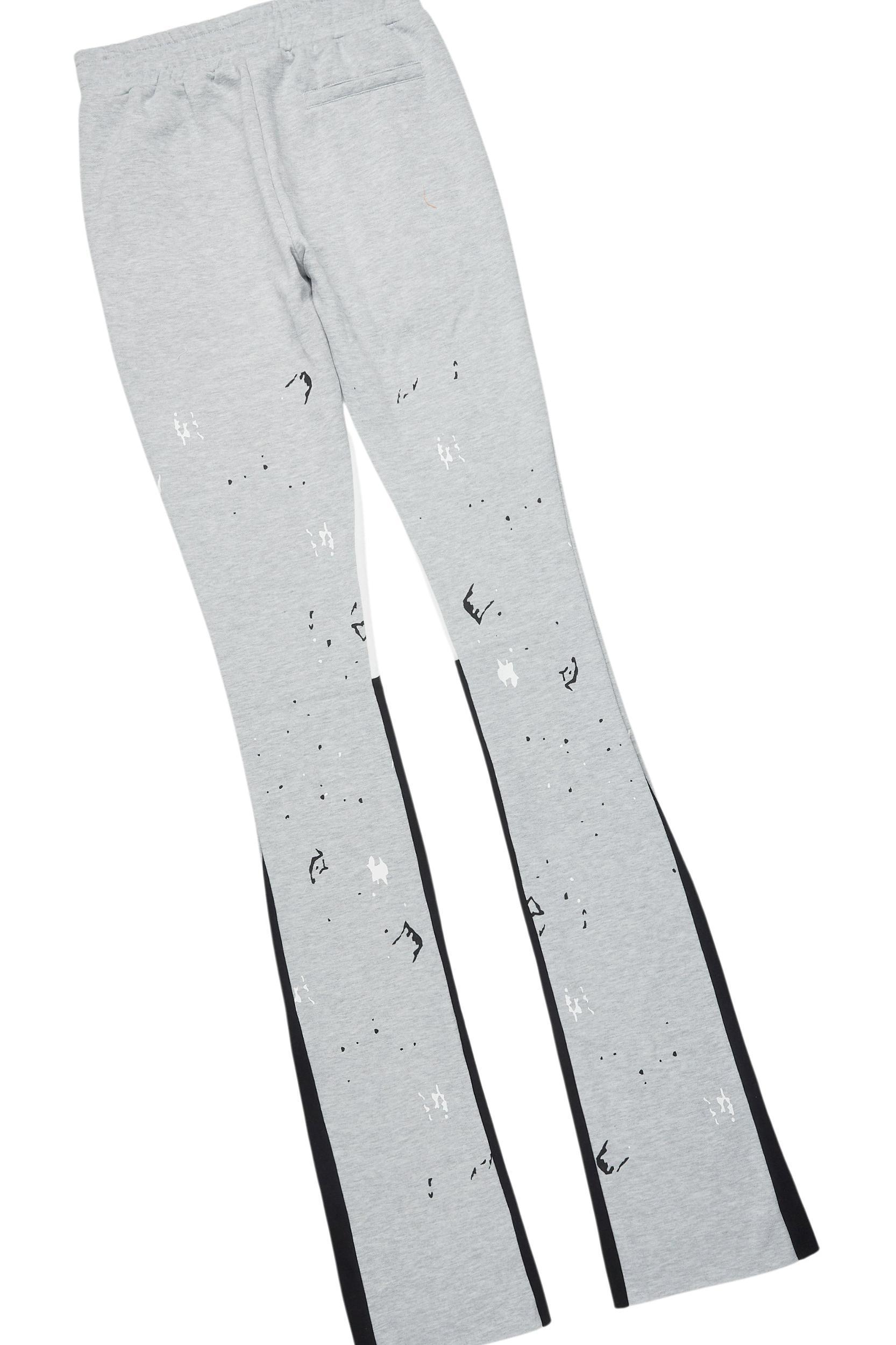 Scottie Heather Grey T-Shirt/Stacked Flare Track Pant Set Male Product Image