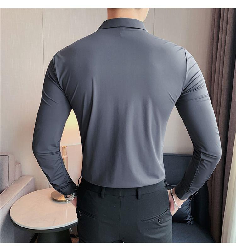 Long-Sleeve Plain Shirt Product Image