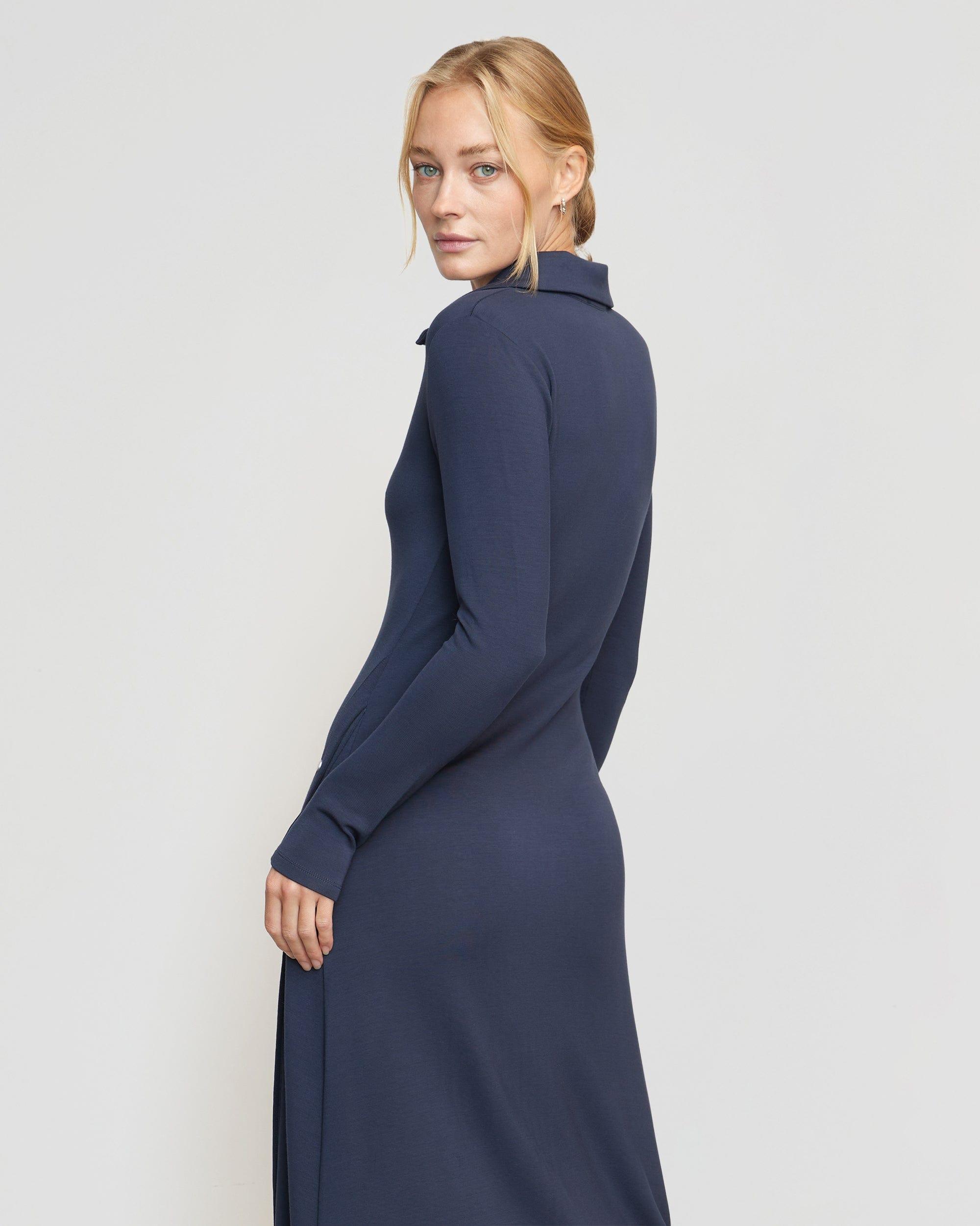 Shawna Button-Accent Collared Dress Product Image