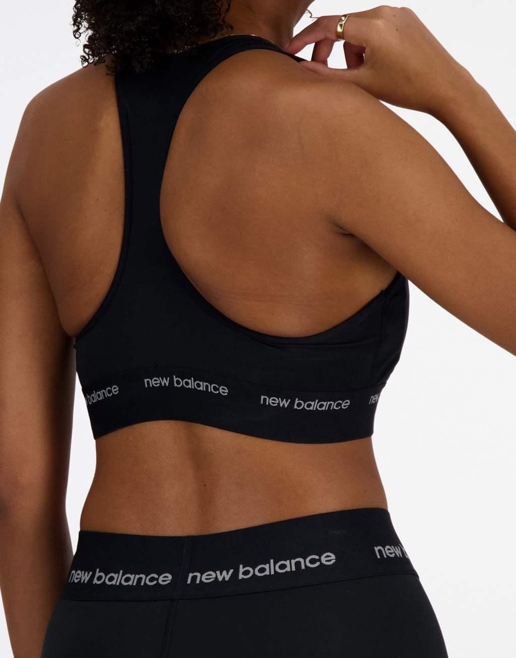 New Balance sport sleek medium support sports bra in black Product Image