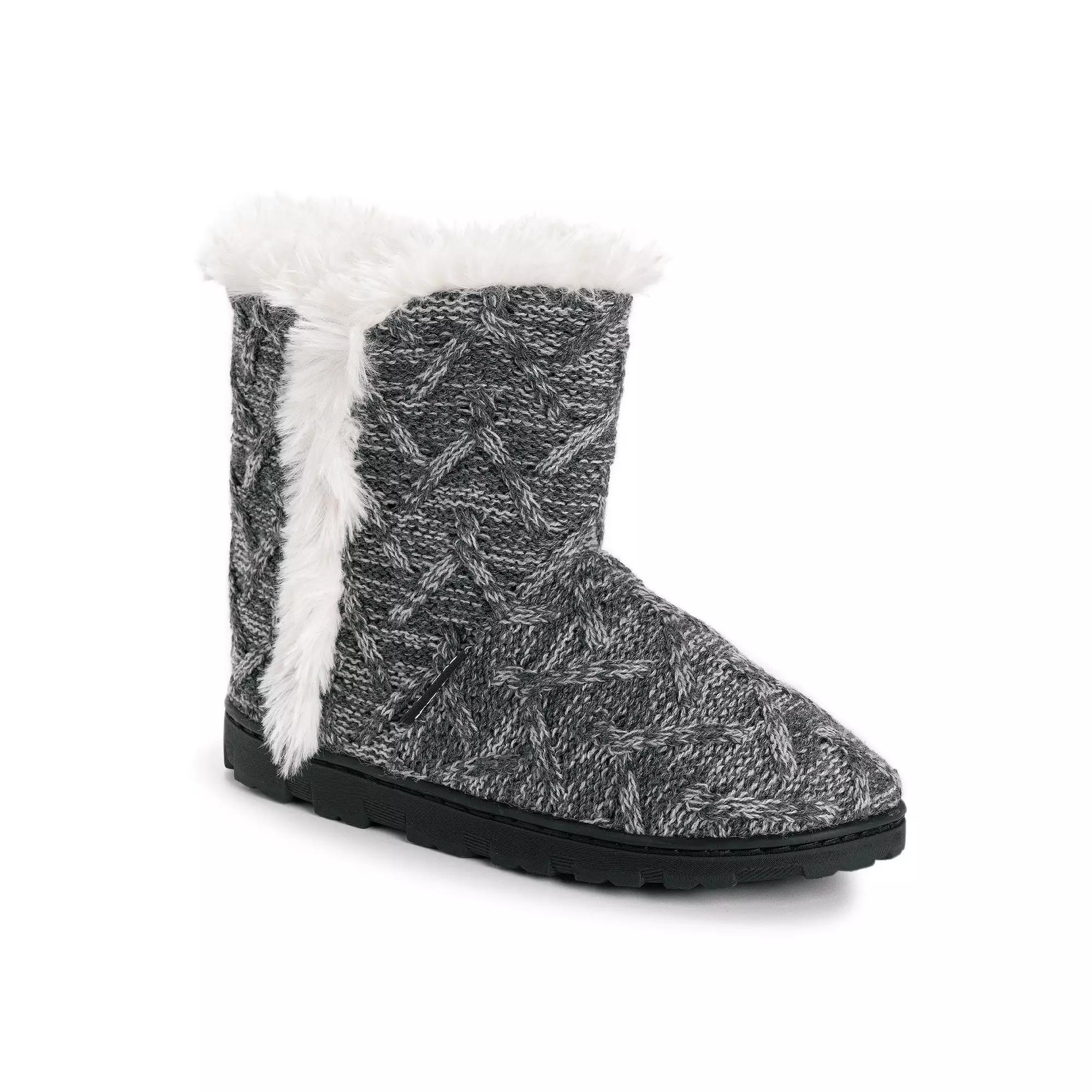 MUK LUKS Cheyenne Women's Slipper Boots, Size: Large, Grey Cable Product Image