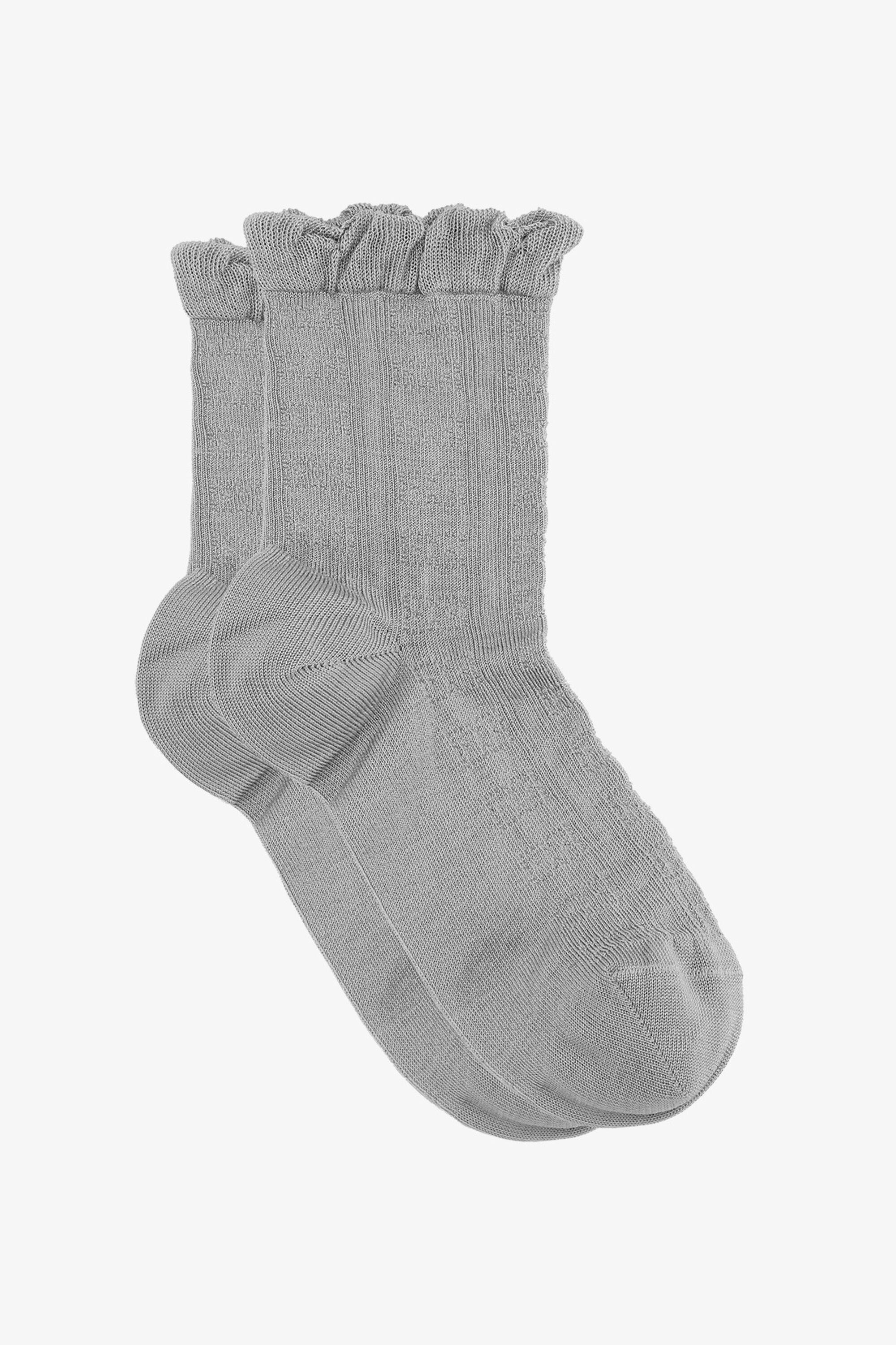 Grey Short Ruffle Socks Product Image