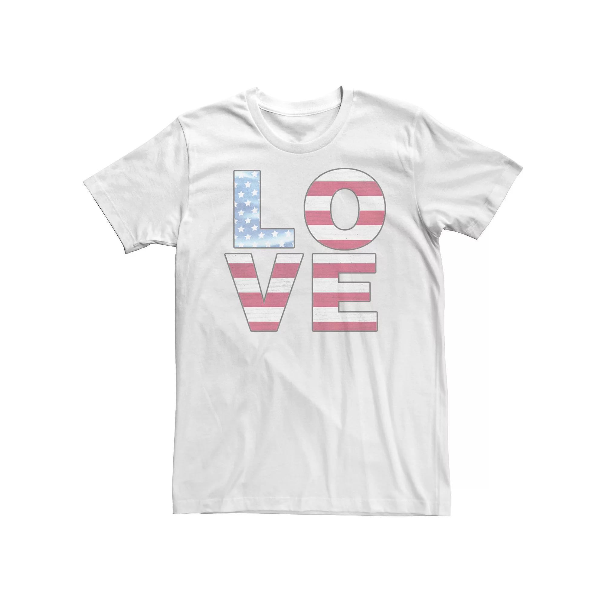 Big & Tall Americana Love American Flag Text Tee, Men's,  Product Image