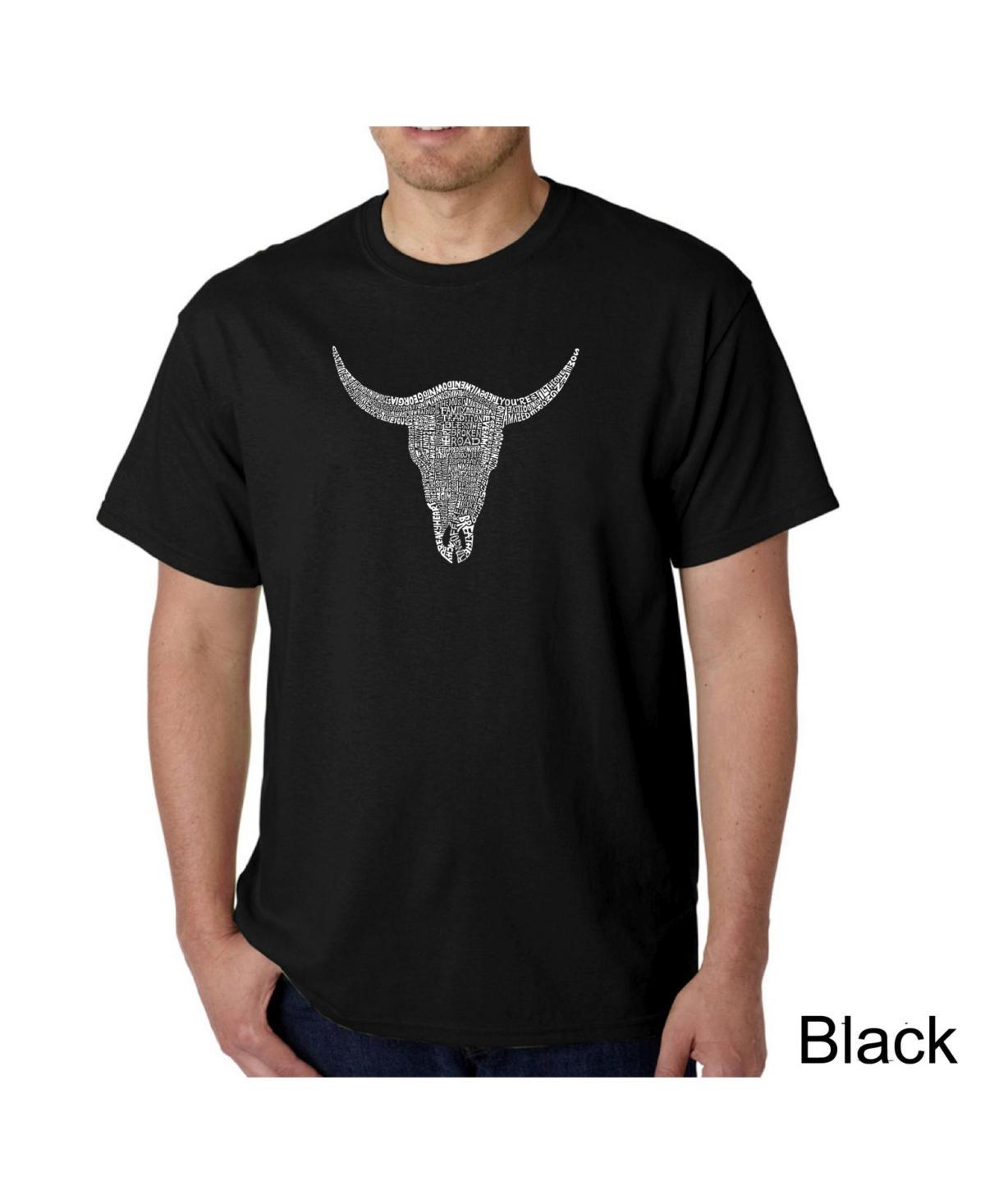 La Pop Art Mens Word Art T-Shirt - Cowskull Country Hits Product Image