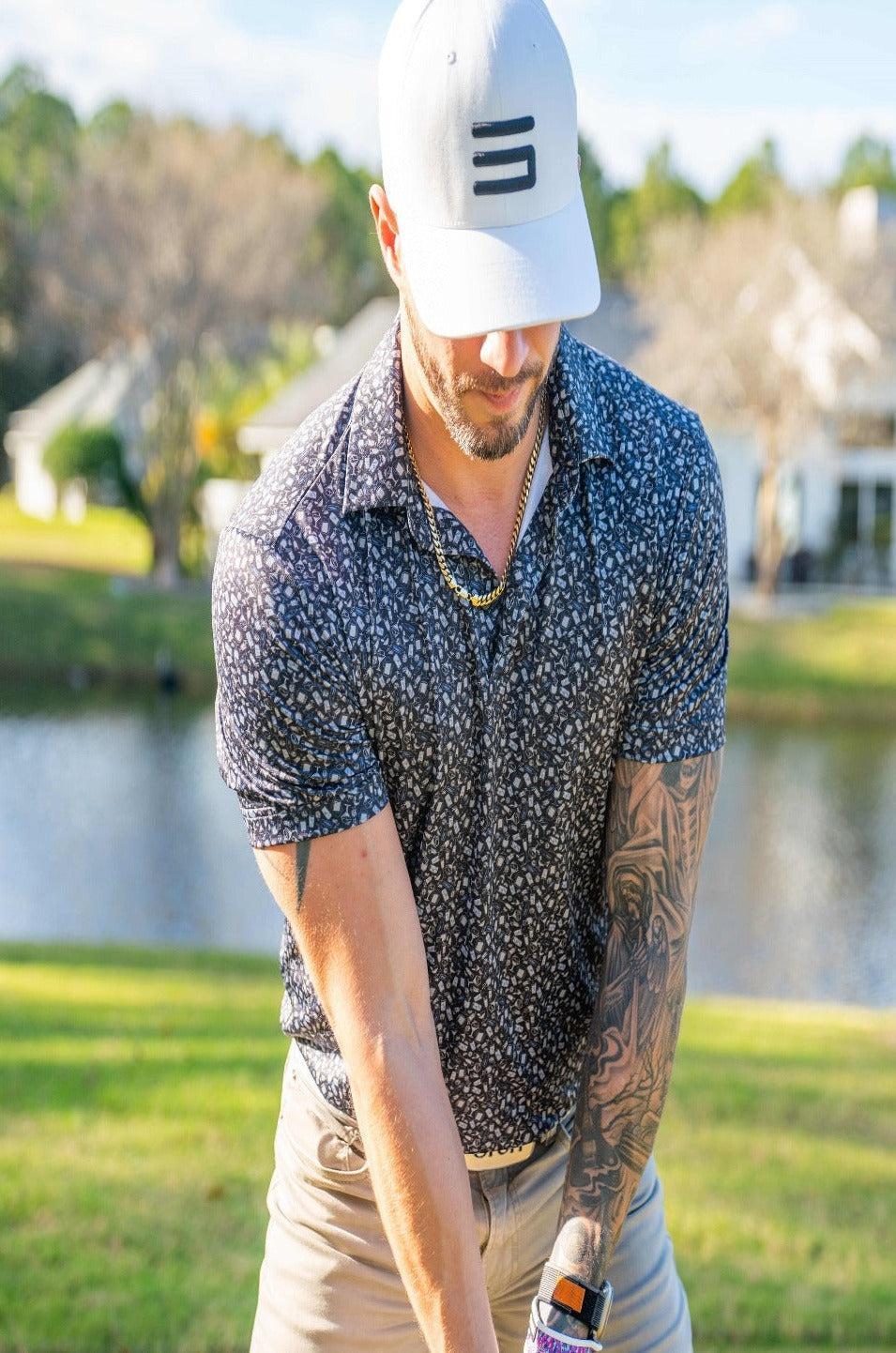 Three Sixty Six Men’s Print Golf Polos Product Image