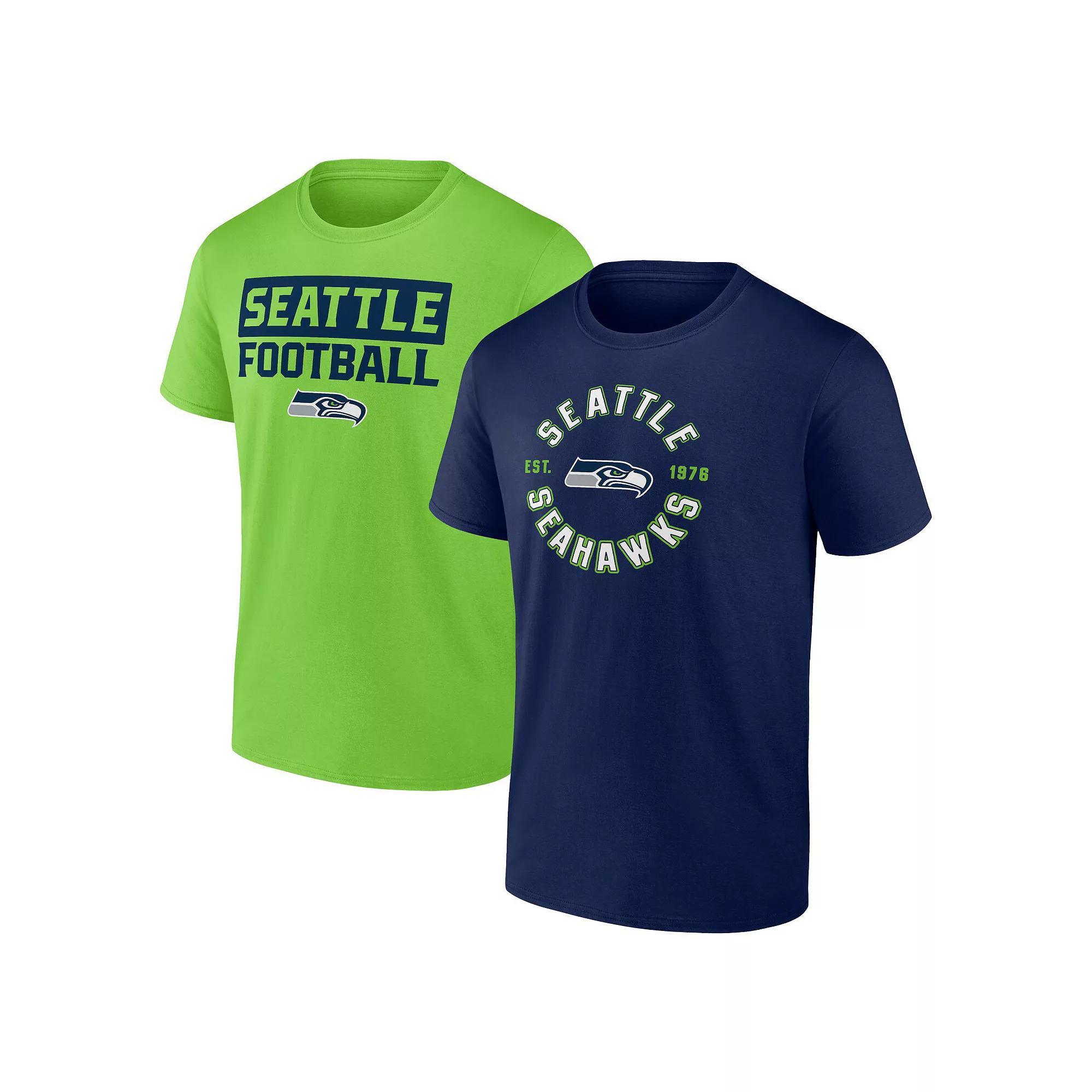 Men's Fanatics Seattle Seahawks Serve T-Shirt Combo Pack, Size: 2XL, Blue Product Image