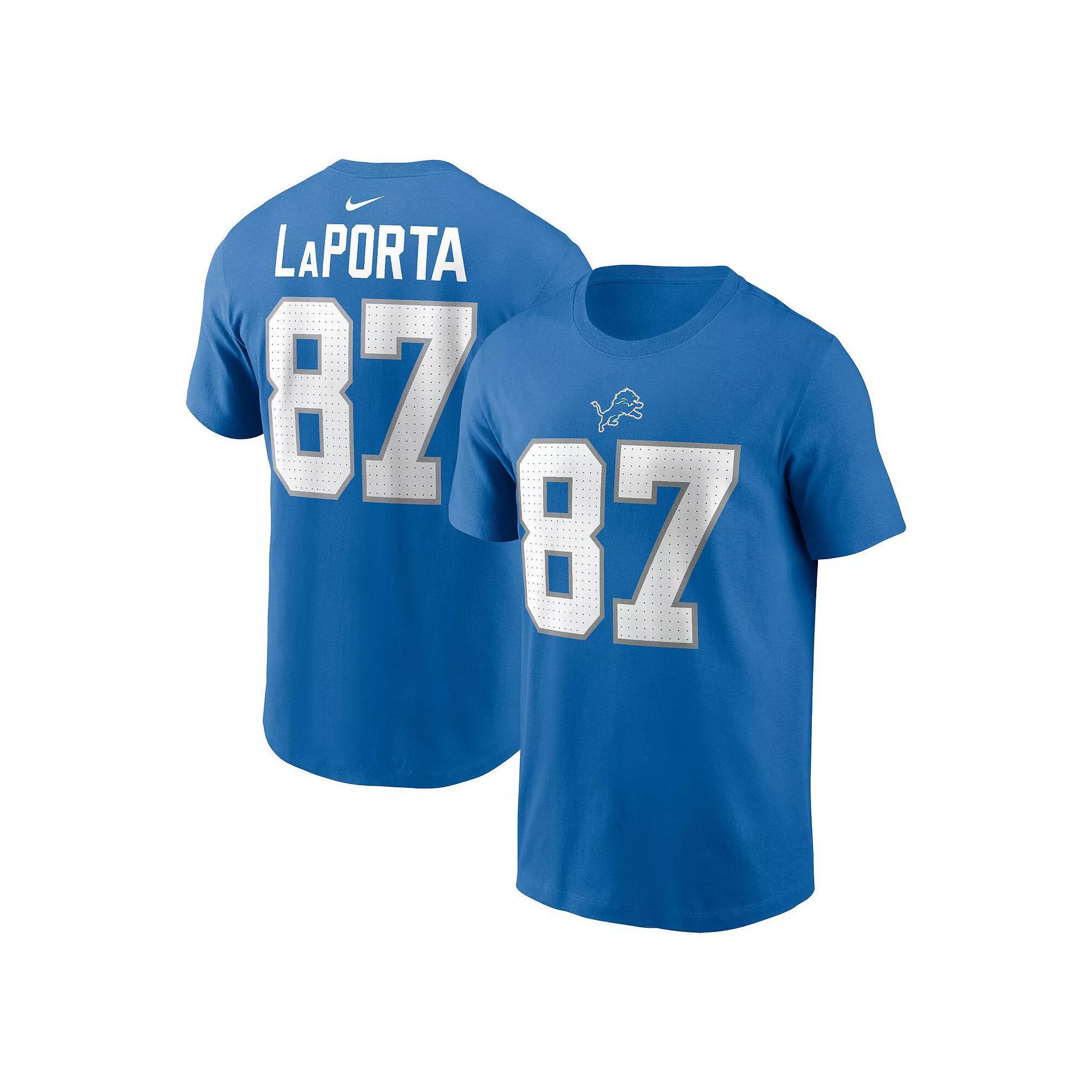 Men's Nike Sam LaPorta Blue Detroit Lions Name & Number T-Shirt,  Product Image