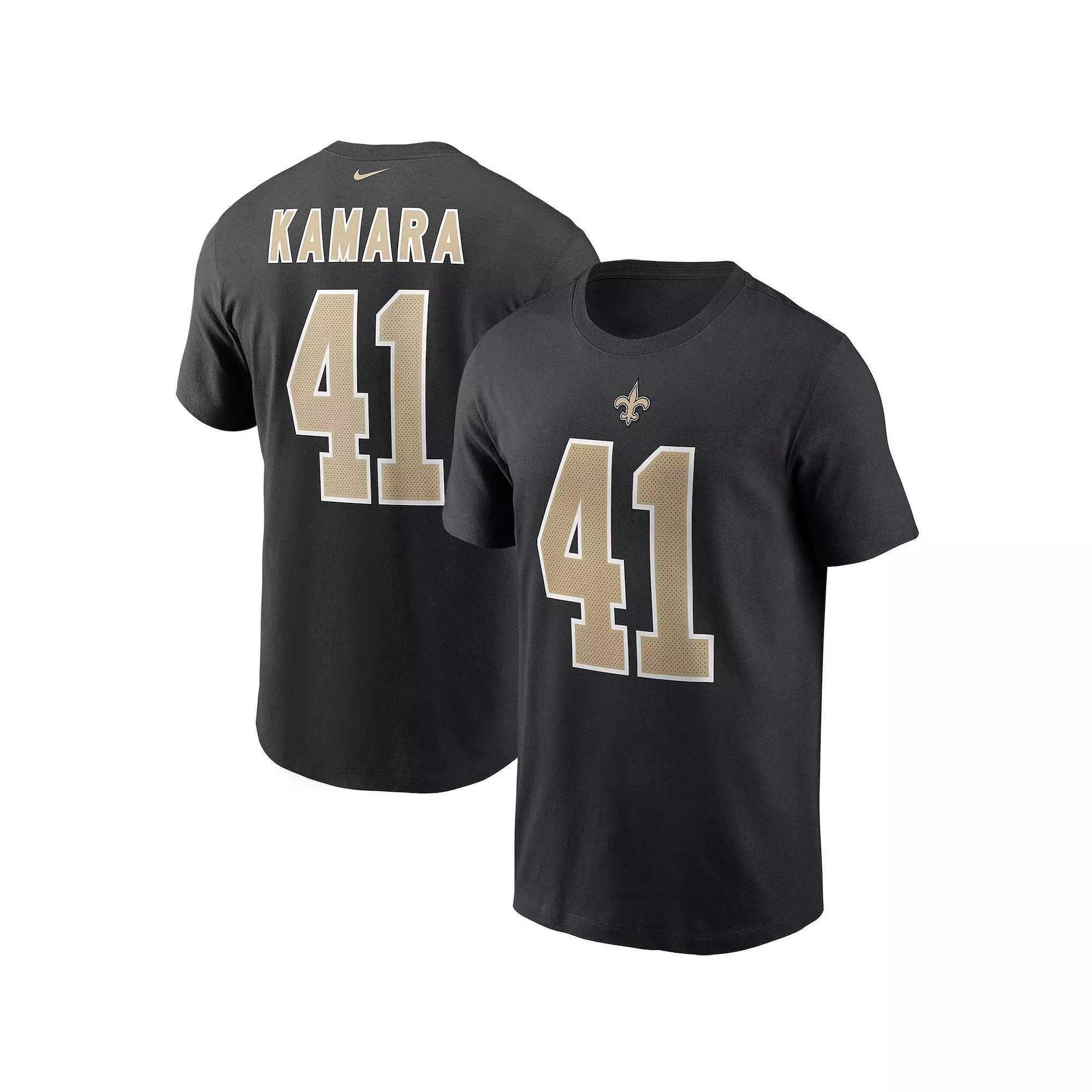 Men's Nike Alvin Kamara Black New Orleans Saints Name & Number T-Shirt, Size: 2XL Product Image