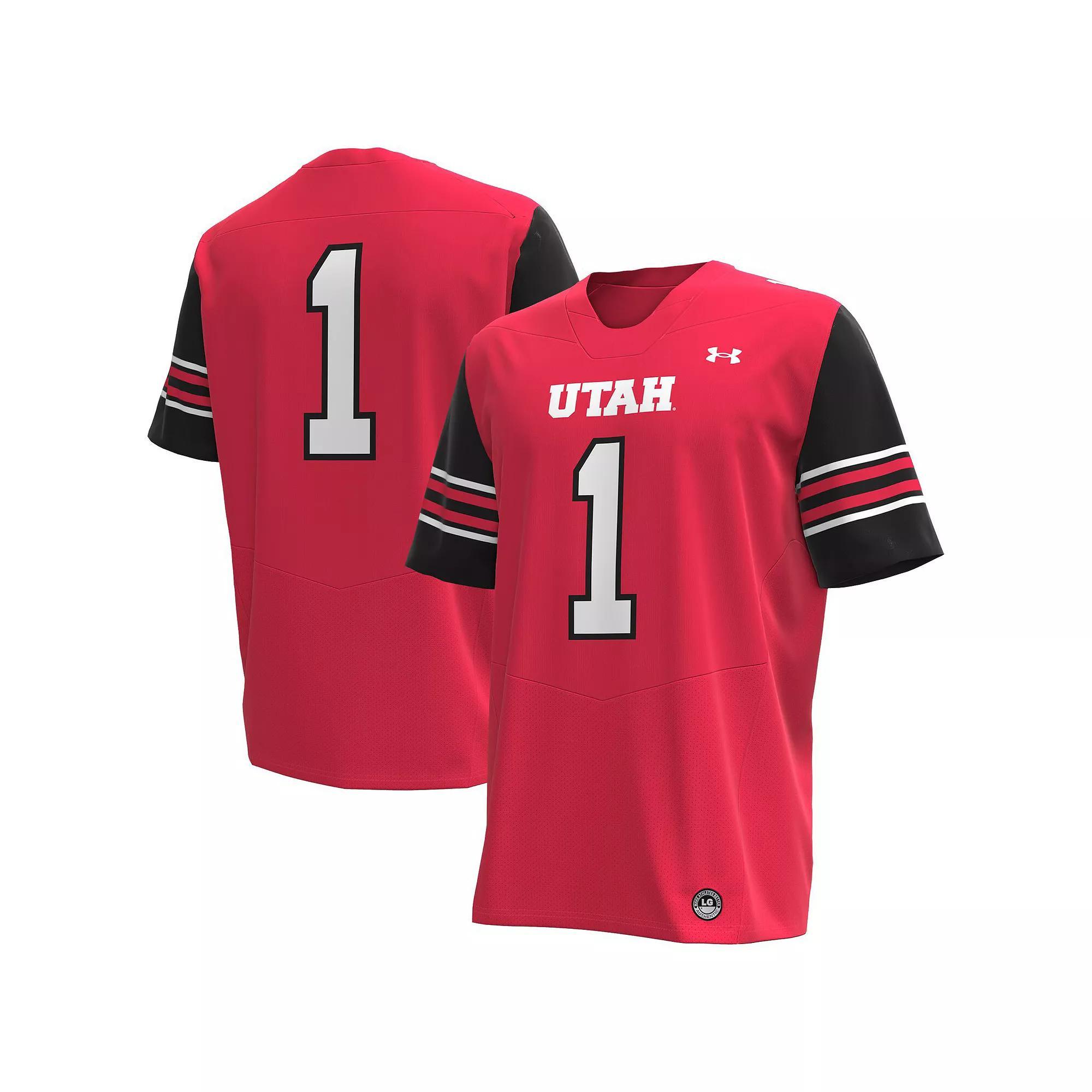 Men's Under Armour #1 Red Utah Utes Replica Football Jersey,  Product Image