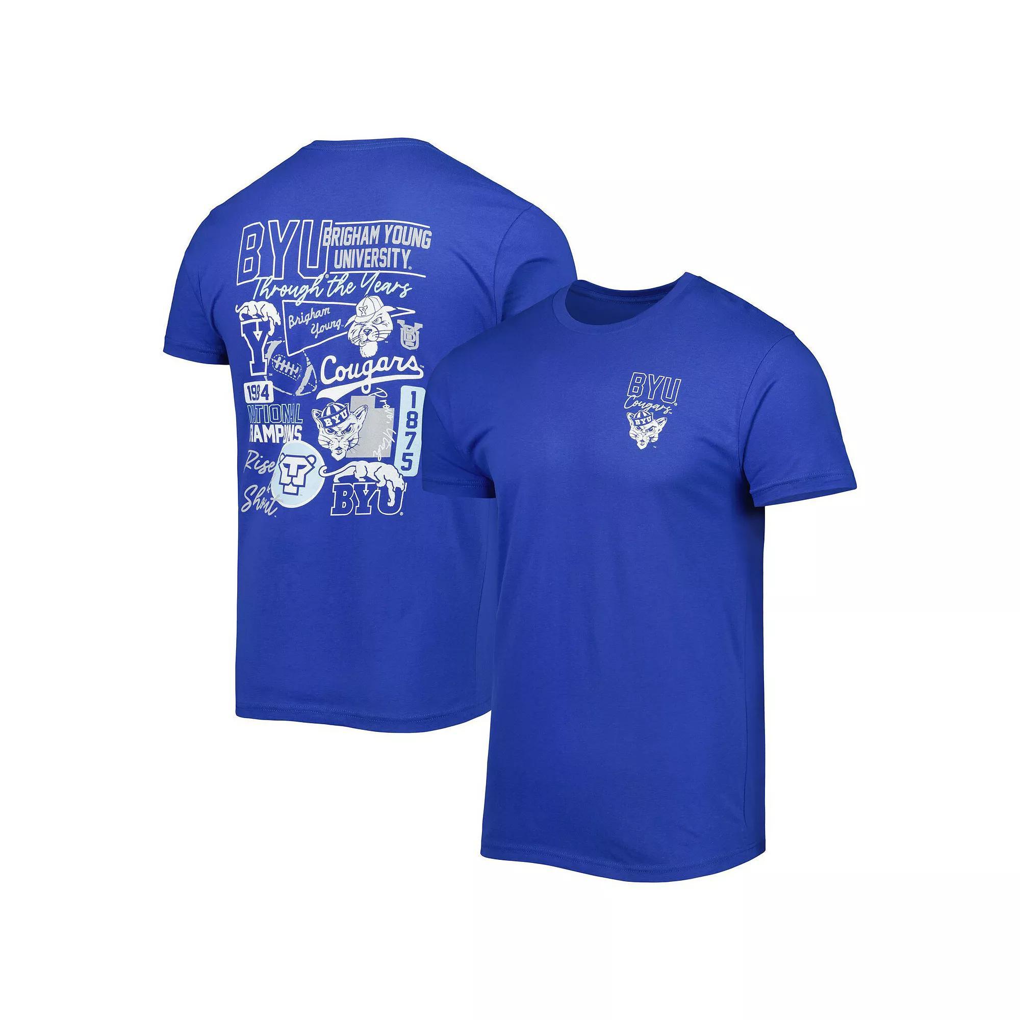 Men's Royal BYU Cougars Vintage Through the Years 2-Hit T-Shirt, Size: XL, Blue Product Image
