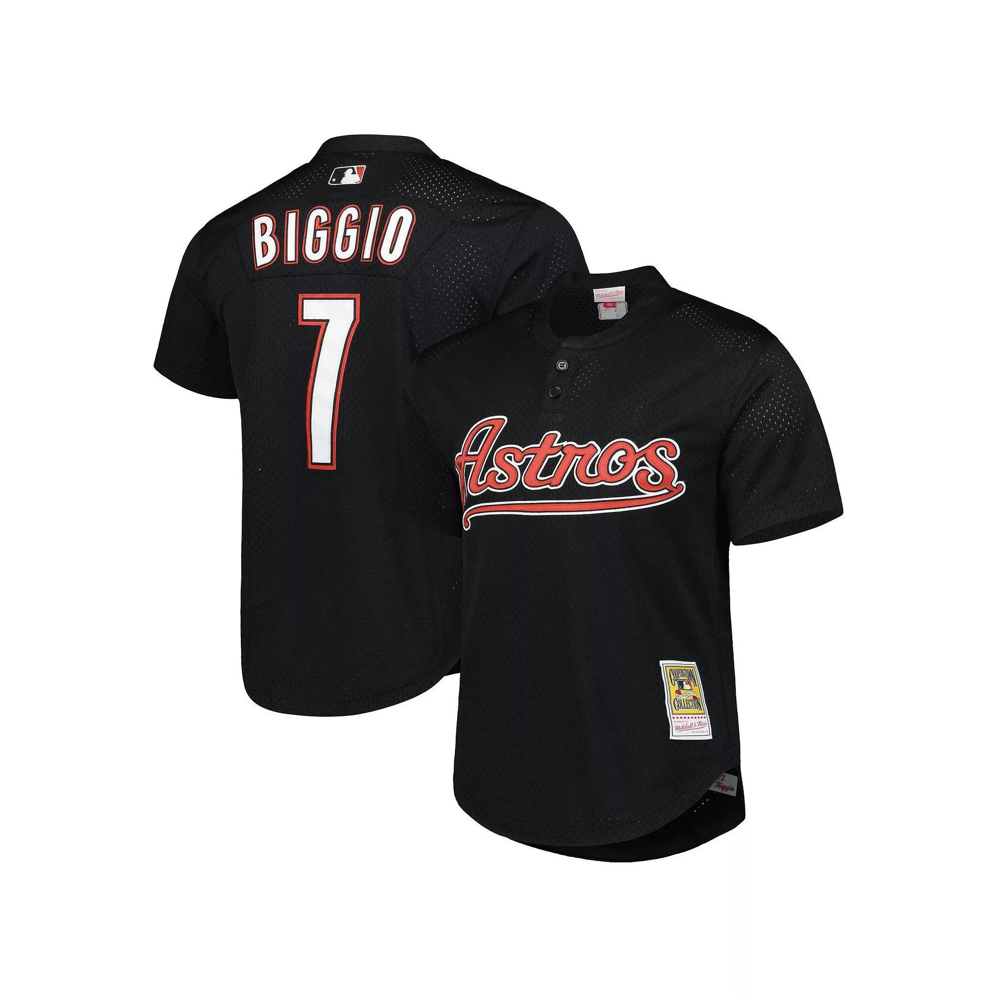 Men's Mitchell & Ness Craig Biggio Black Houston Astros Cooperstown Collection Mesh Batting Practice Jersey,  Product Image