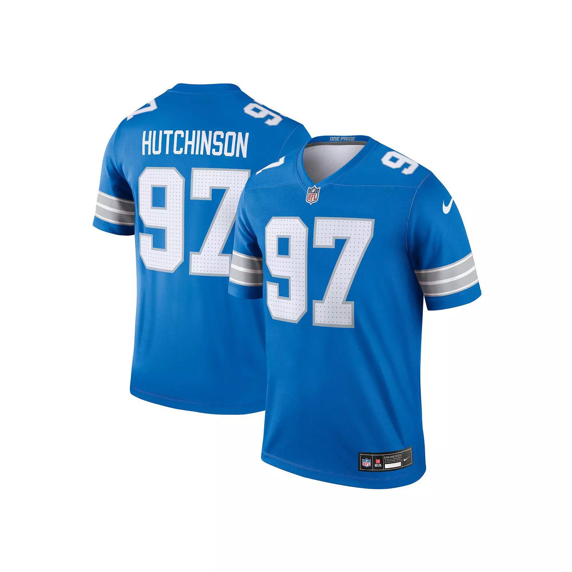 Men's Nike Aidan Hutchinson Blue Detroit Lions Legend Jersey,  Product Image