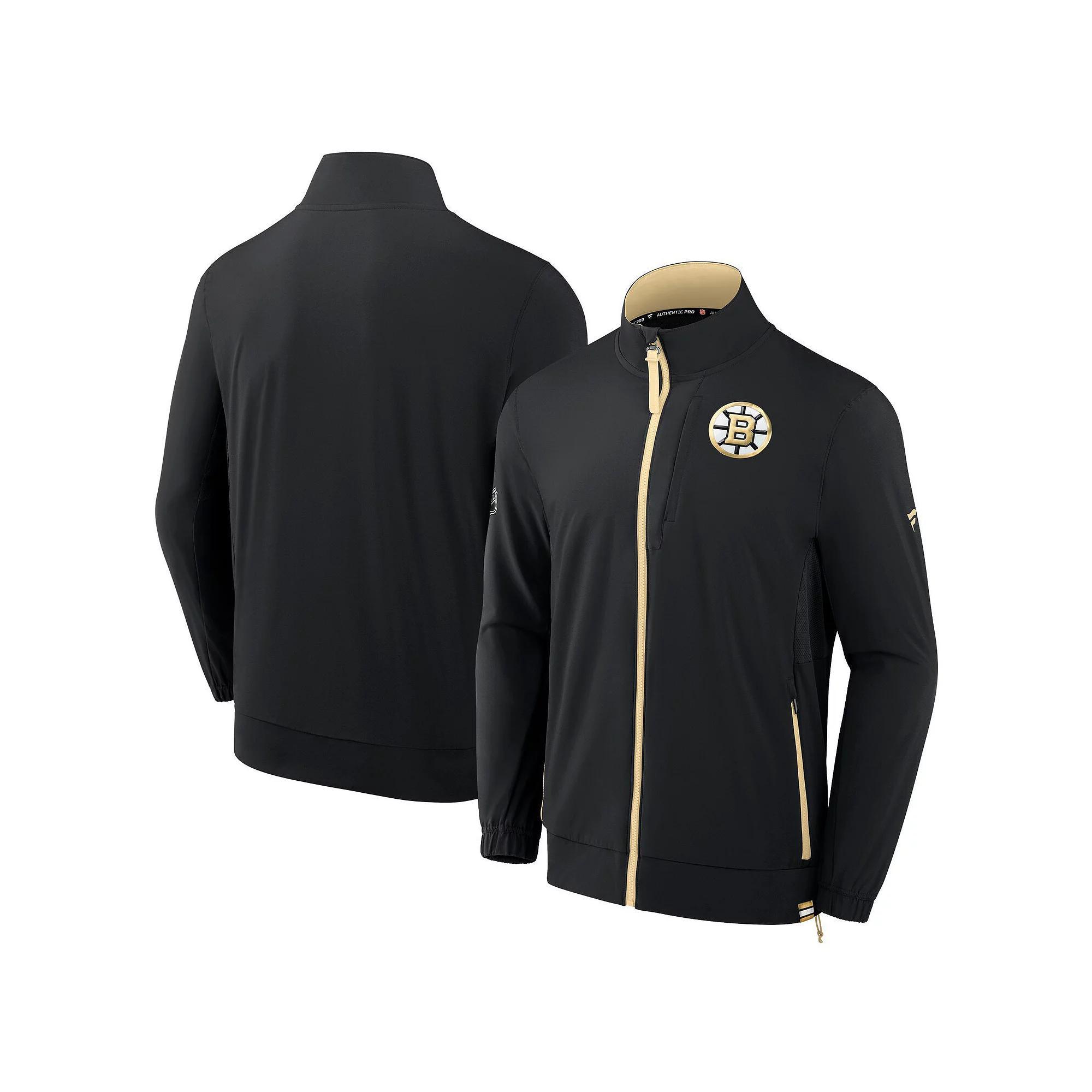 Men's Fanatics  Black Boston Bruins Authentic Pro Rink Coaches Full-Zip Jacket, Size: Large Product Image
