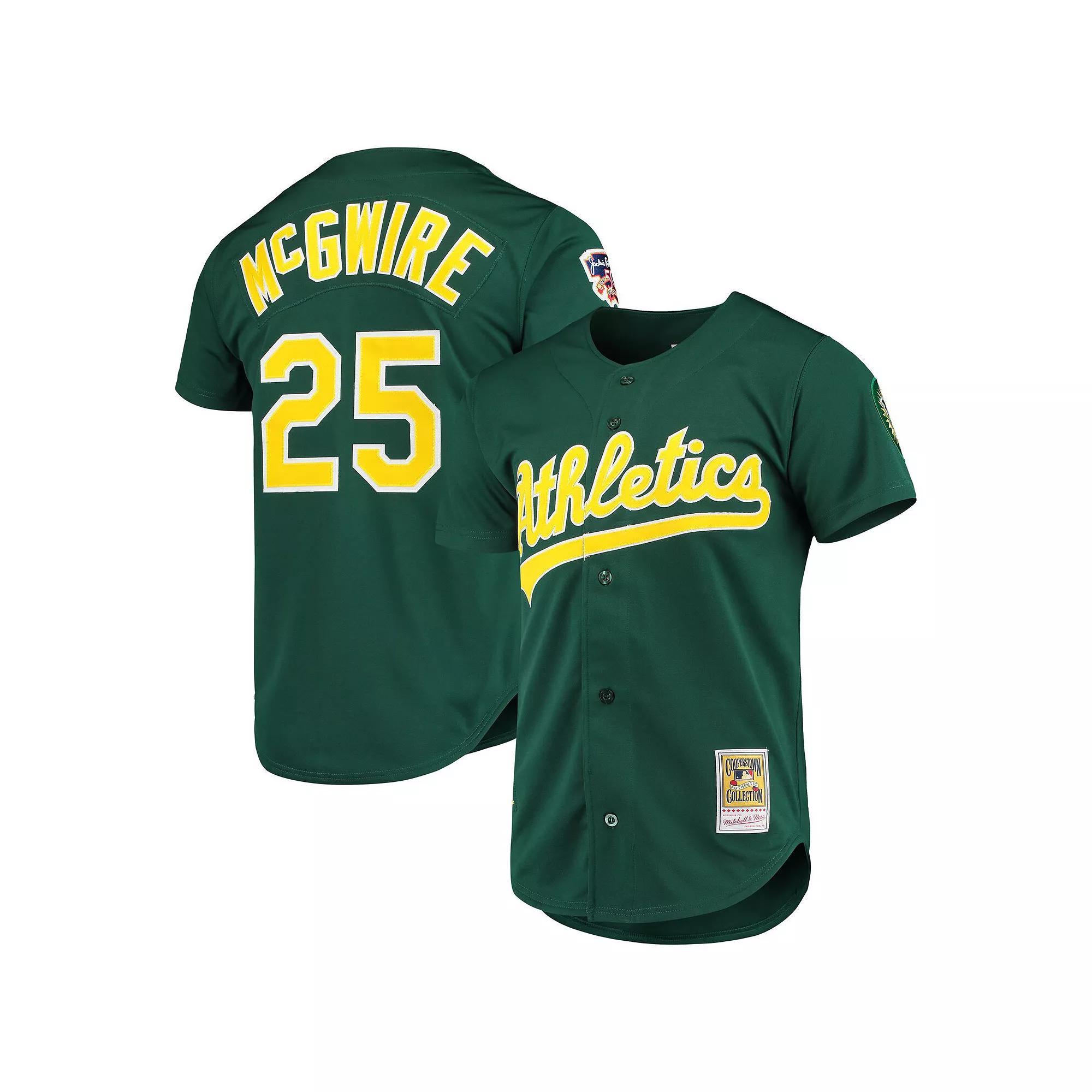 Men's Mitchell & Ness Mark McGwire Green Oakland Athletics 1997 Cooperstown Collection Authentic Jersey, Size: 36 Product Image