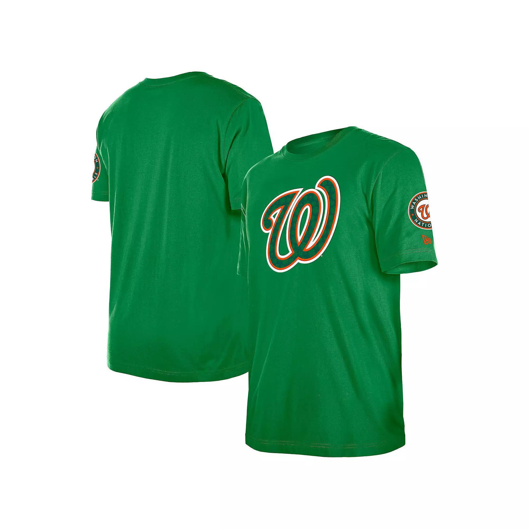 Men's New Era Kelly Green Washington Nationals St. Patrick's Day Shamrock Fill T-Shirt,  Product Image