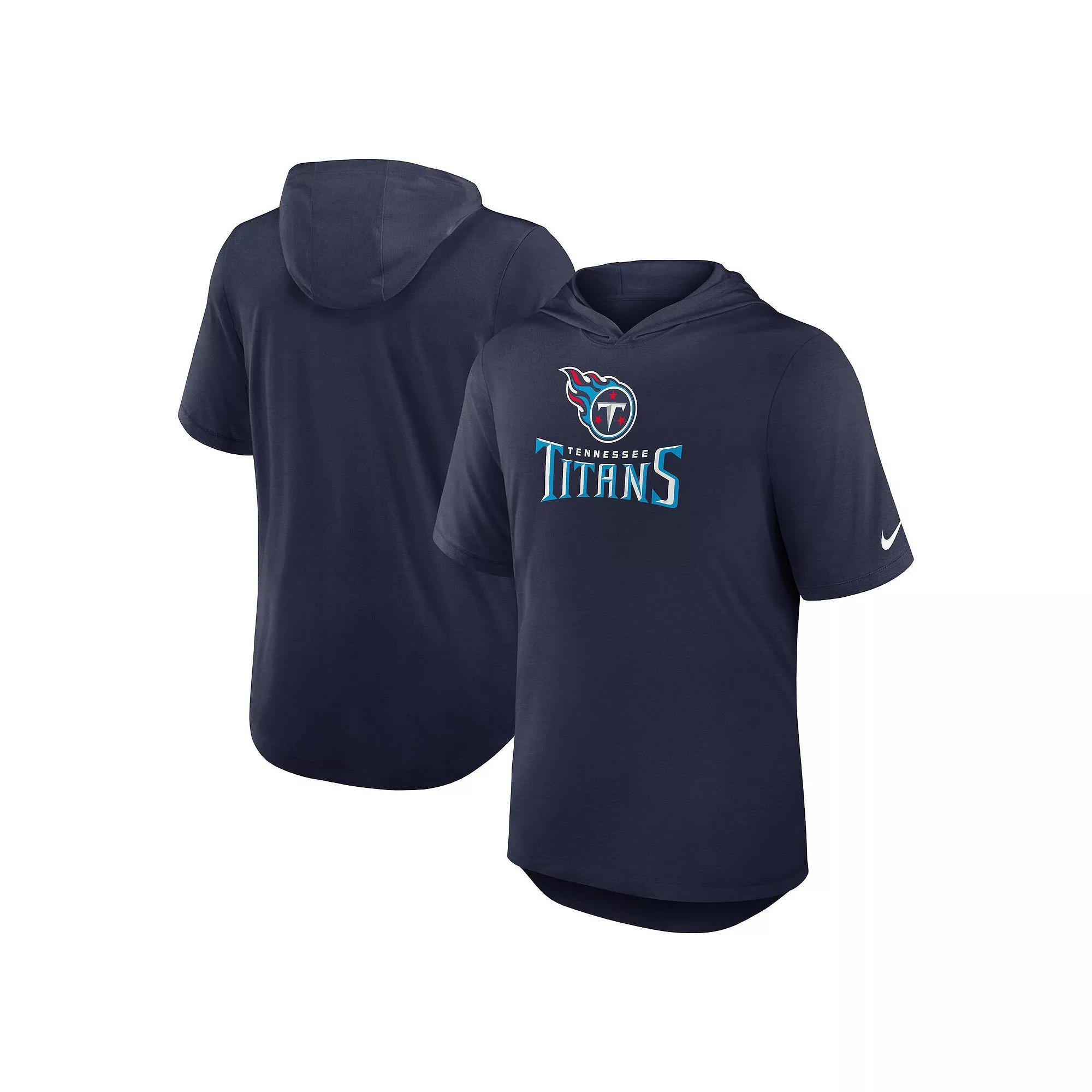 Men's Nike Navy Tennessee Titans Lockup Tri-Blend Hoodie T-Shirt, Size: Small, Blue Product Image