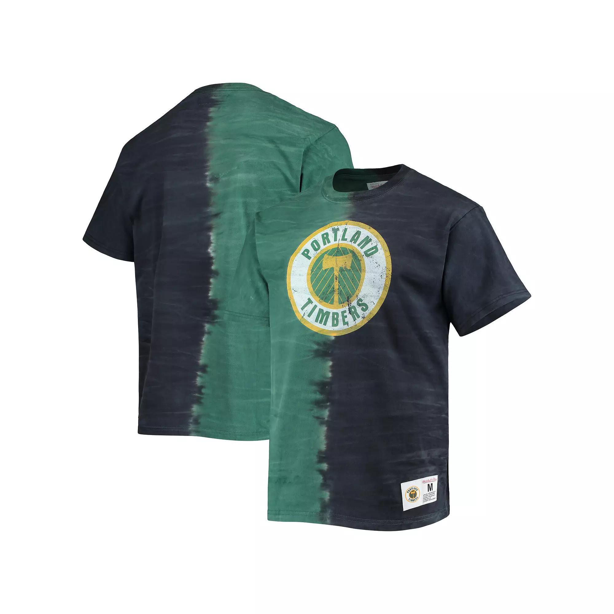 Men's Mitchell & Ness Green Portland Timbers Vertical Tie-Dye Top,  Product Image