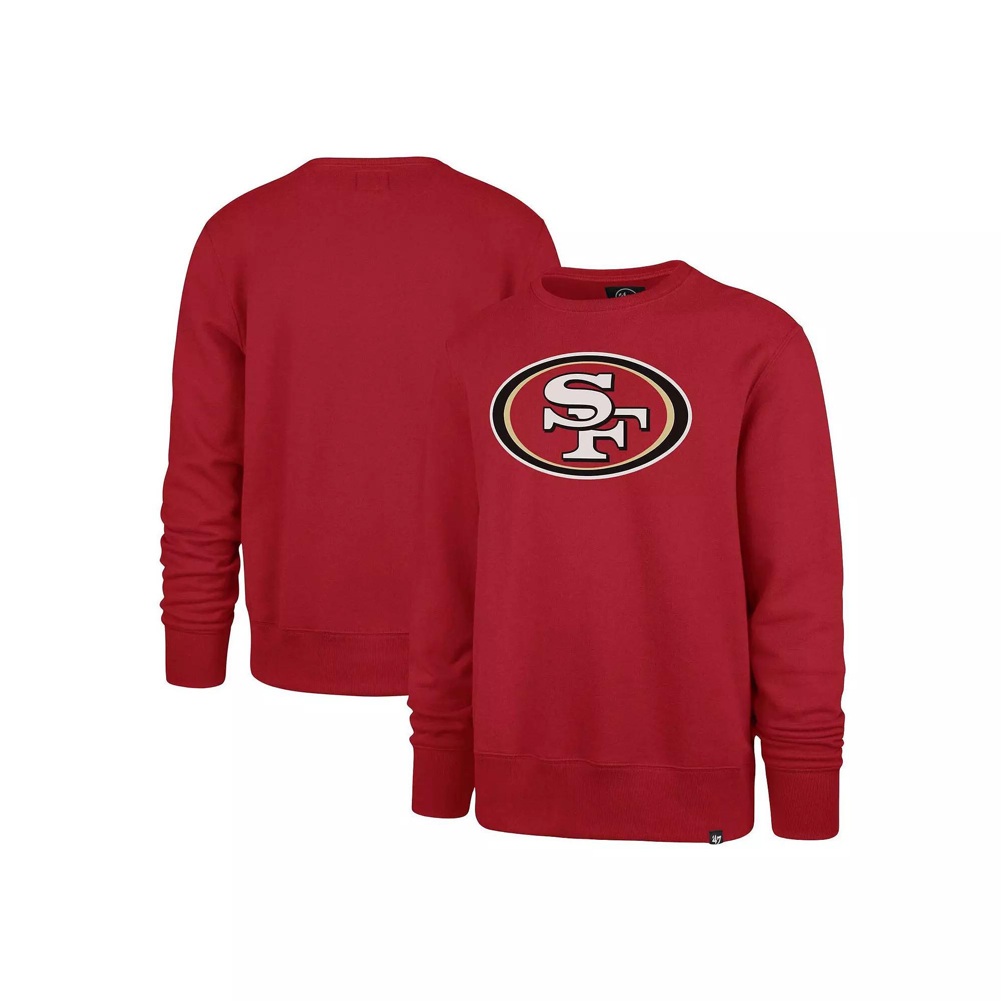 Men's '47 Scarlet San Francisco 49ers Imprint Headline Pullover Sweatshirt,  Product Image