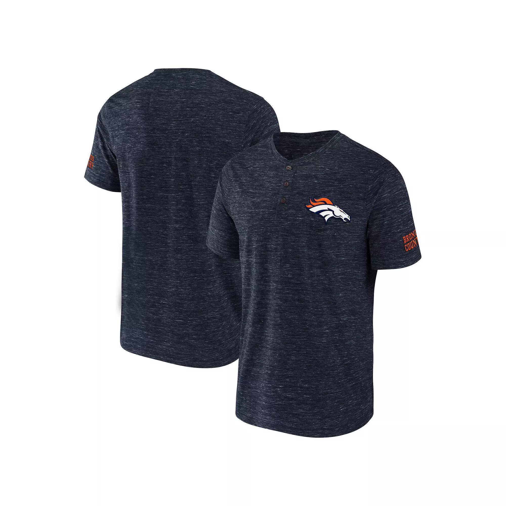 Men's NFL x Darius Rucker Collection by Fanatics Navy Denver Broncos Slub Henley T-Shirt,  Product Image