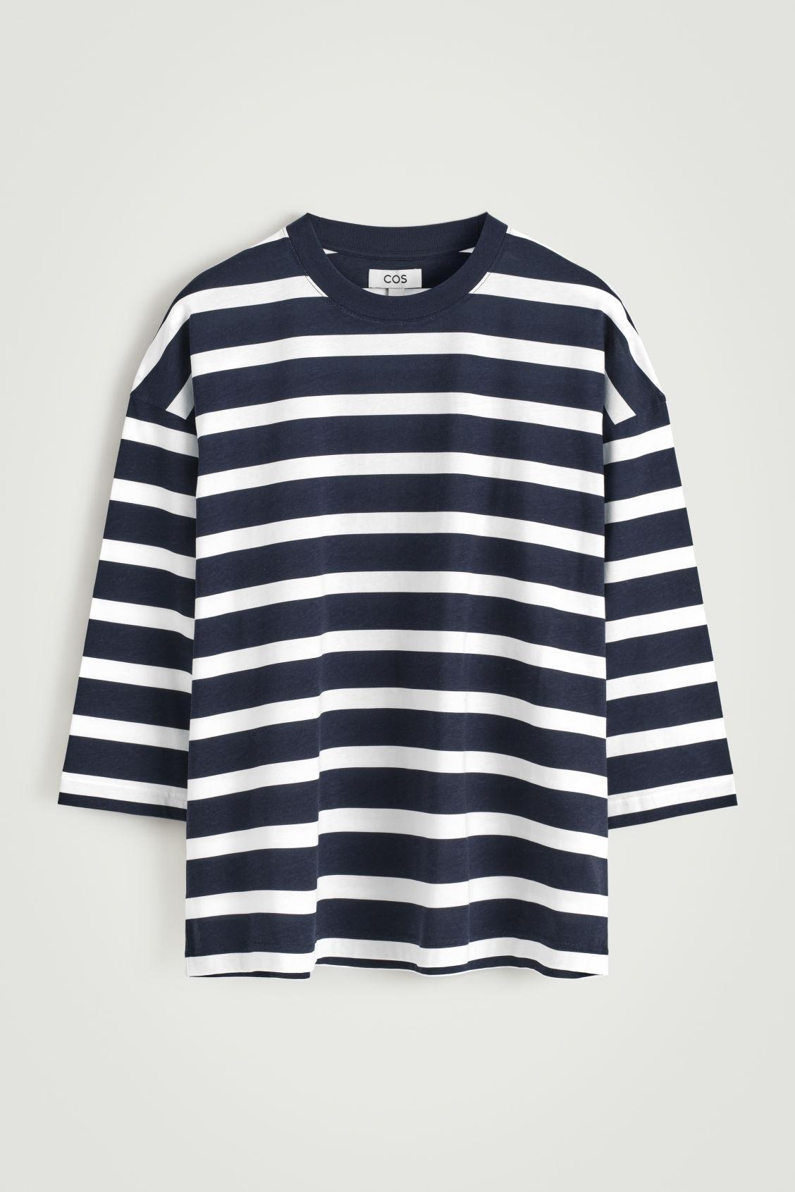OVERSIZED STRIPED LIGHTWEIGHT COTTON T-SHIRT Product Image