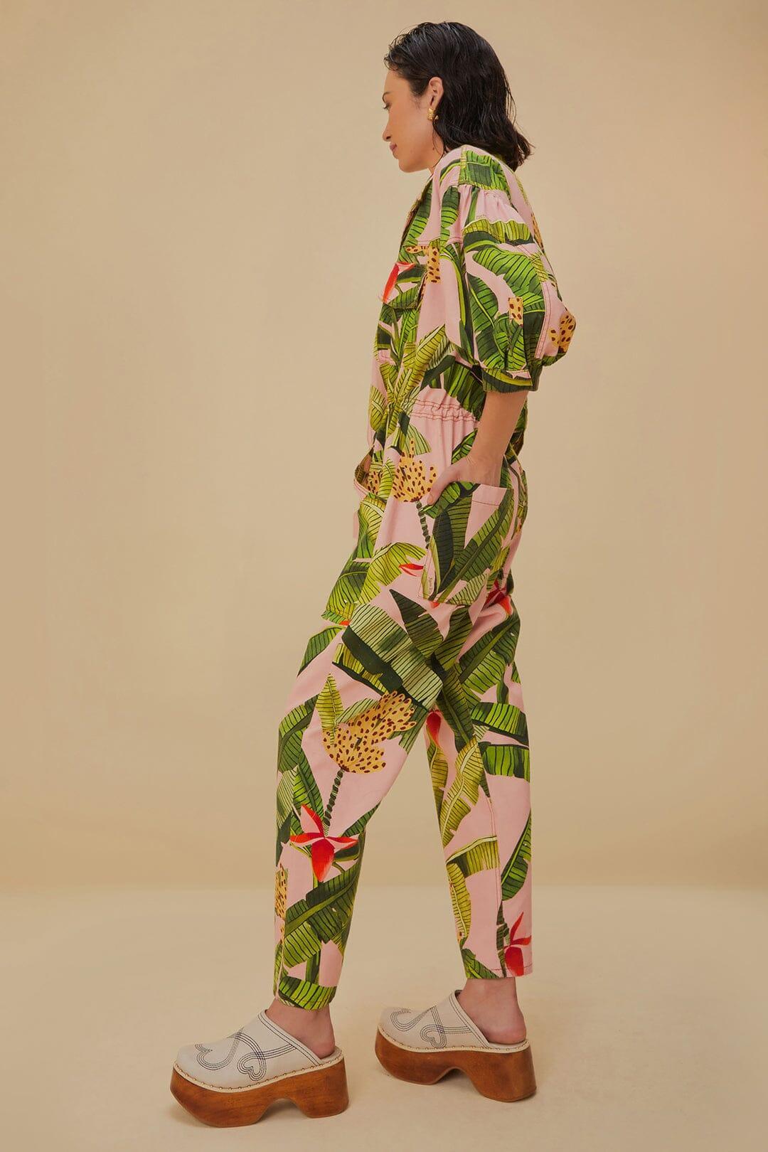 Pink Banana Leaves Jumpsuit Product Image