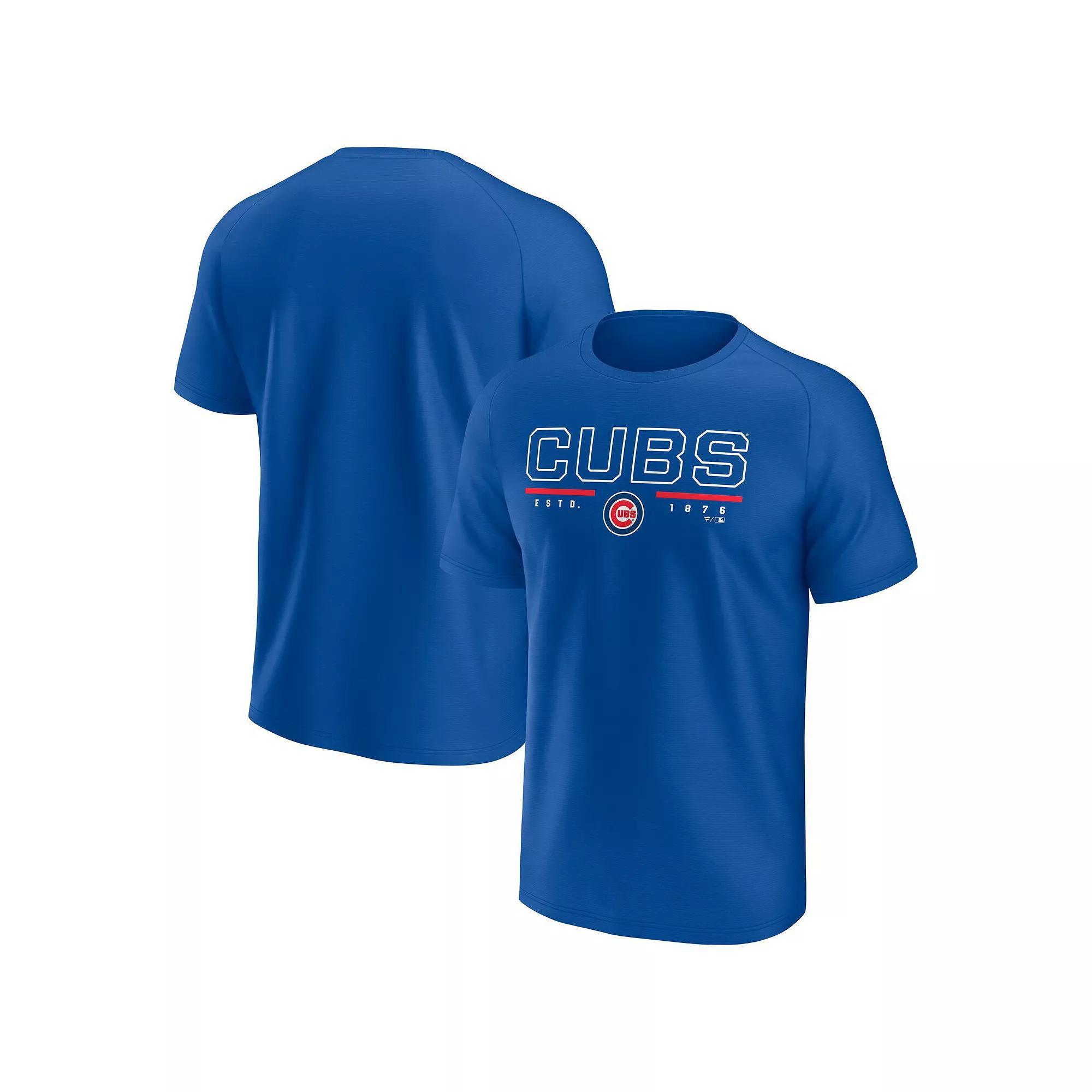 Men's Fanatics  Royal Chicago Cubs Raglan T-Shirt, Size: Large, Blue Product Image