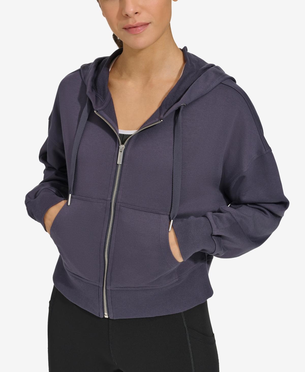 Calvin Klein Womens French Terry Long-Sleeve Zip-Up Hoodie Product Image