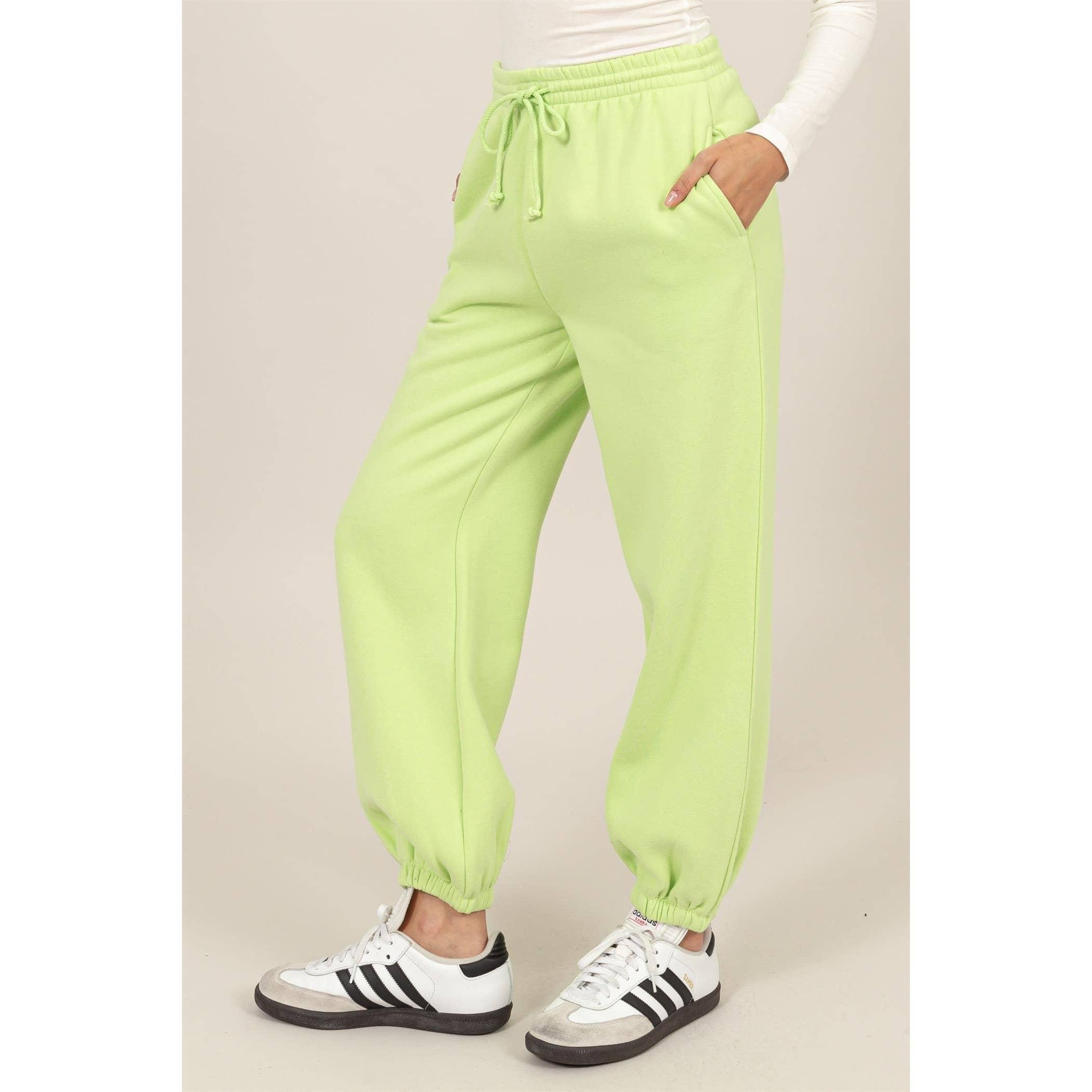 Lime French Terry Joggers Product Image