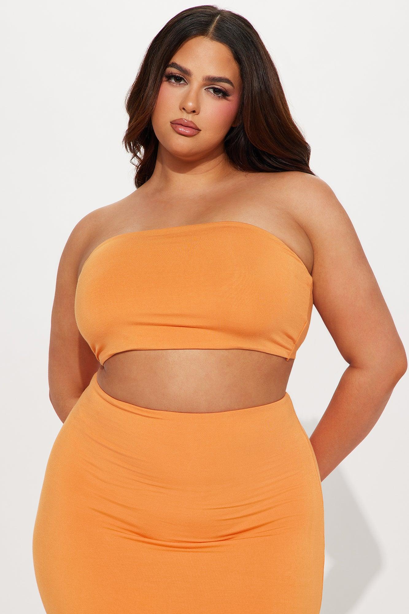 Another Time Double Lined Skirt Set - Orange Product Image