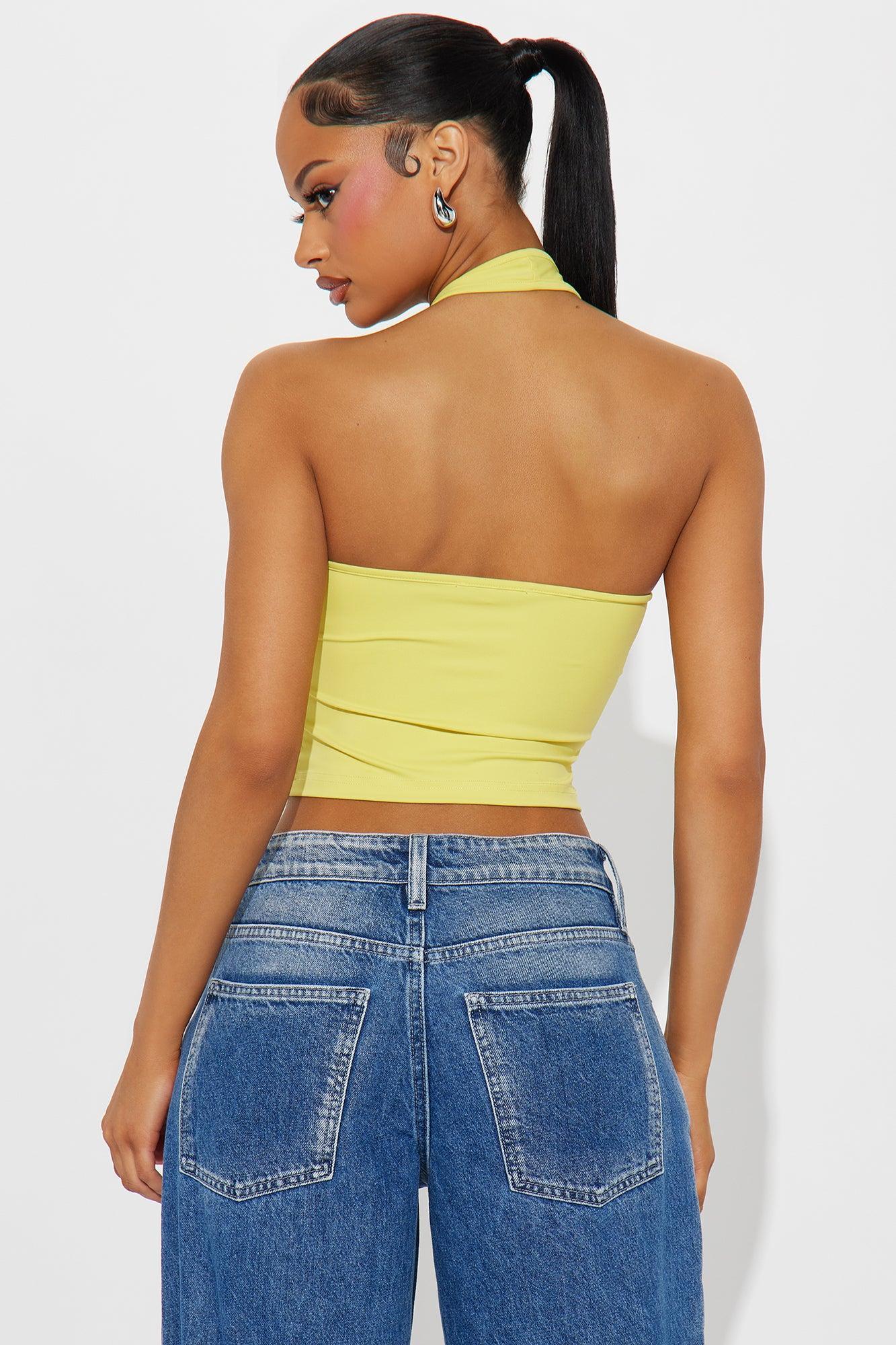 Laguna Sunsets Halter Top - Yellow Product Image