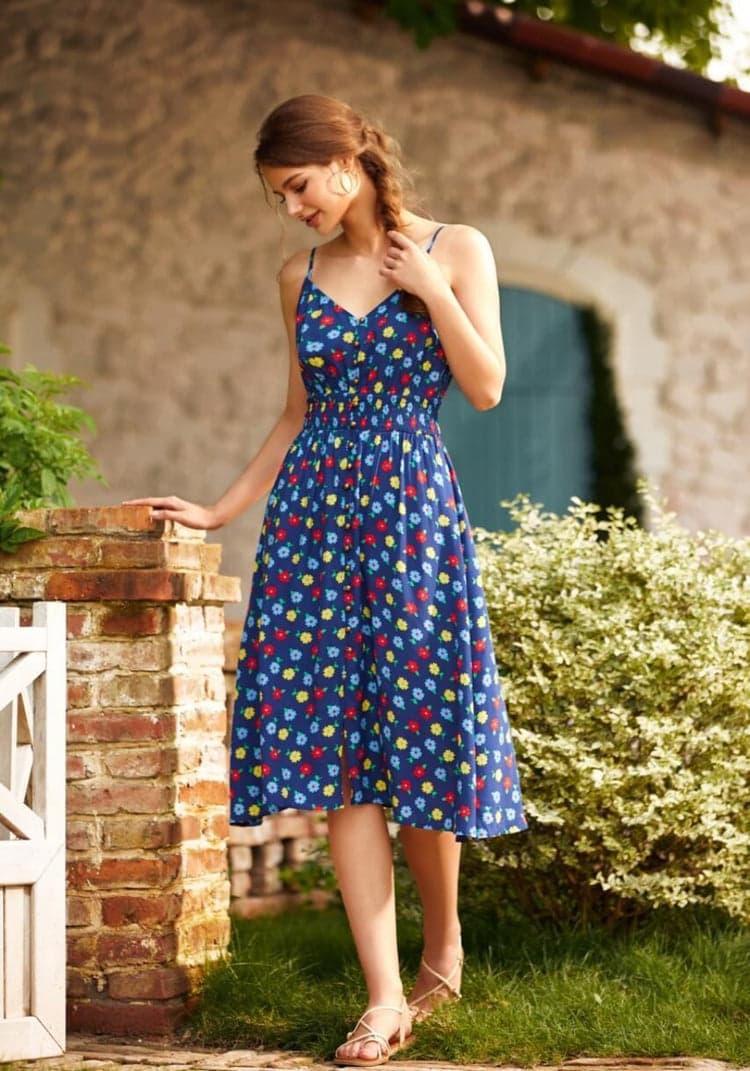 ModCloth Inspired Anytime Sleeveless Dress in Golden Girl Ditsyarge Product Image