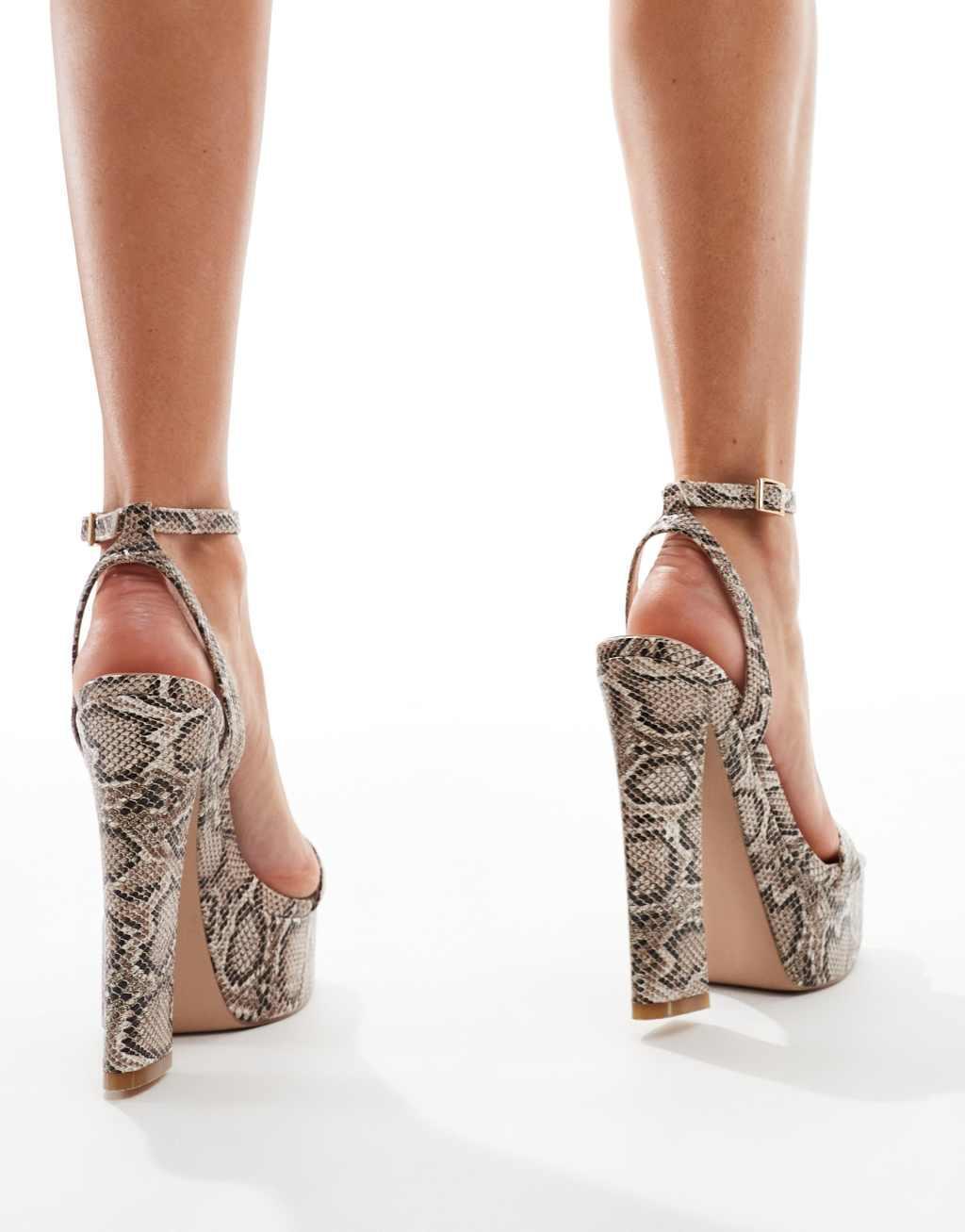 Simmi London Amelie platform sandals in snake Product Image