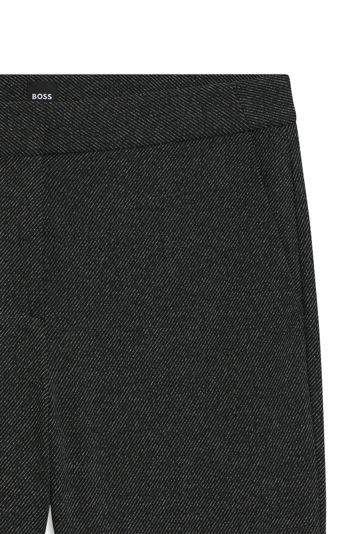 BOSS - Slim-fit pants in wool twill with stretch - Patterned Product Image