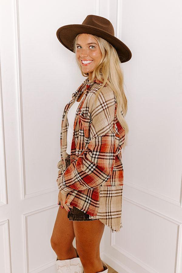 Fall Sentiments Plaid Button Up Product Image