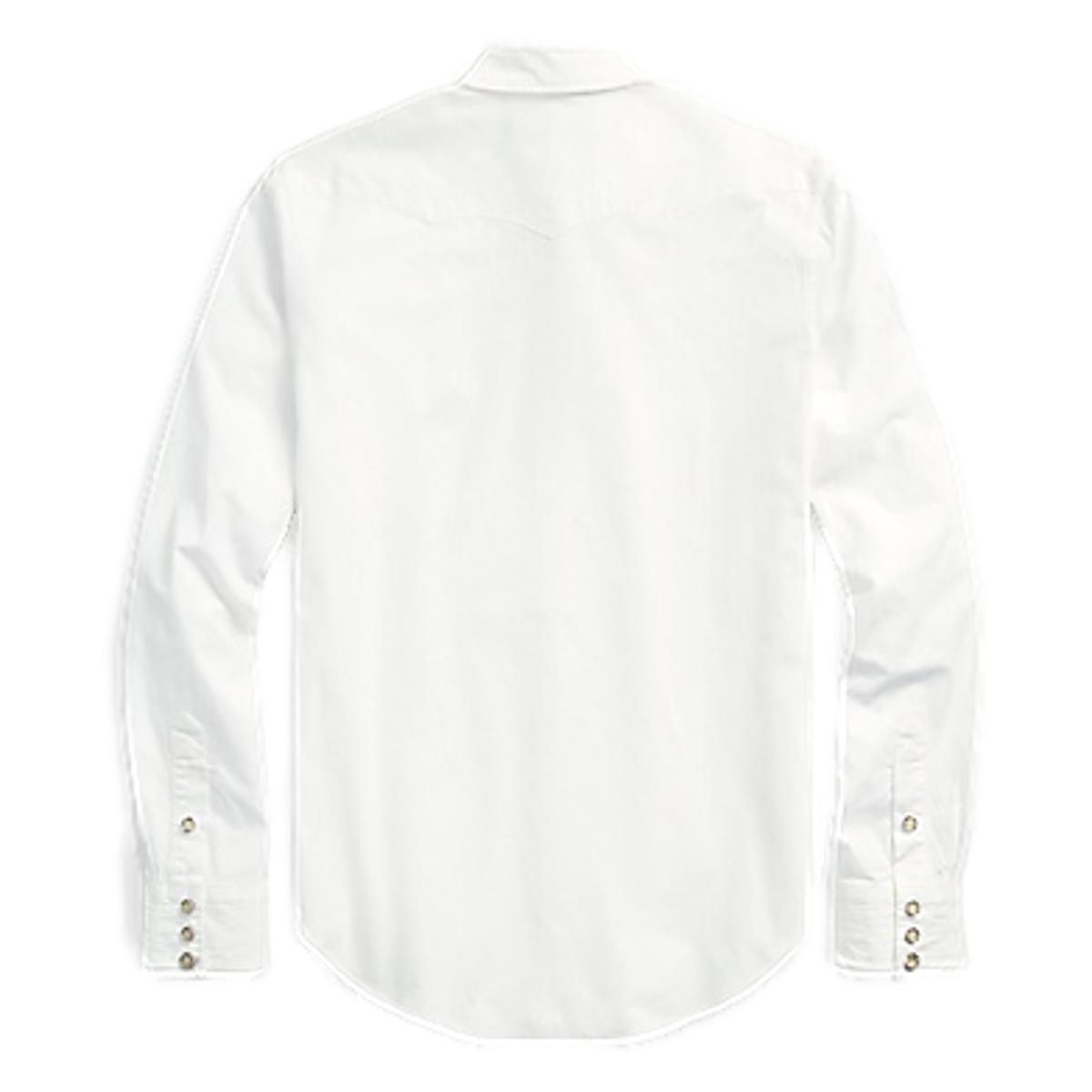 Slim Fit Poplin Western Shirt White Product Image