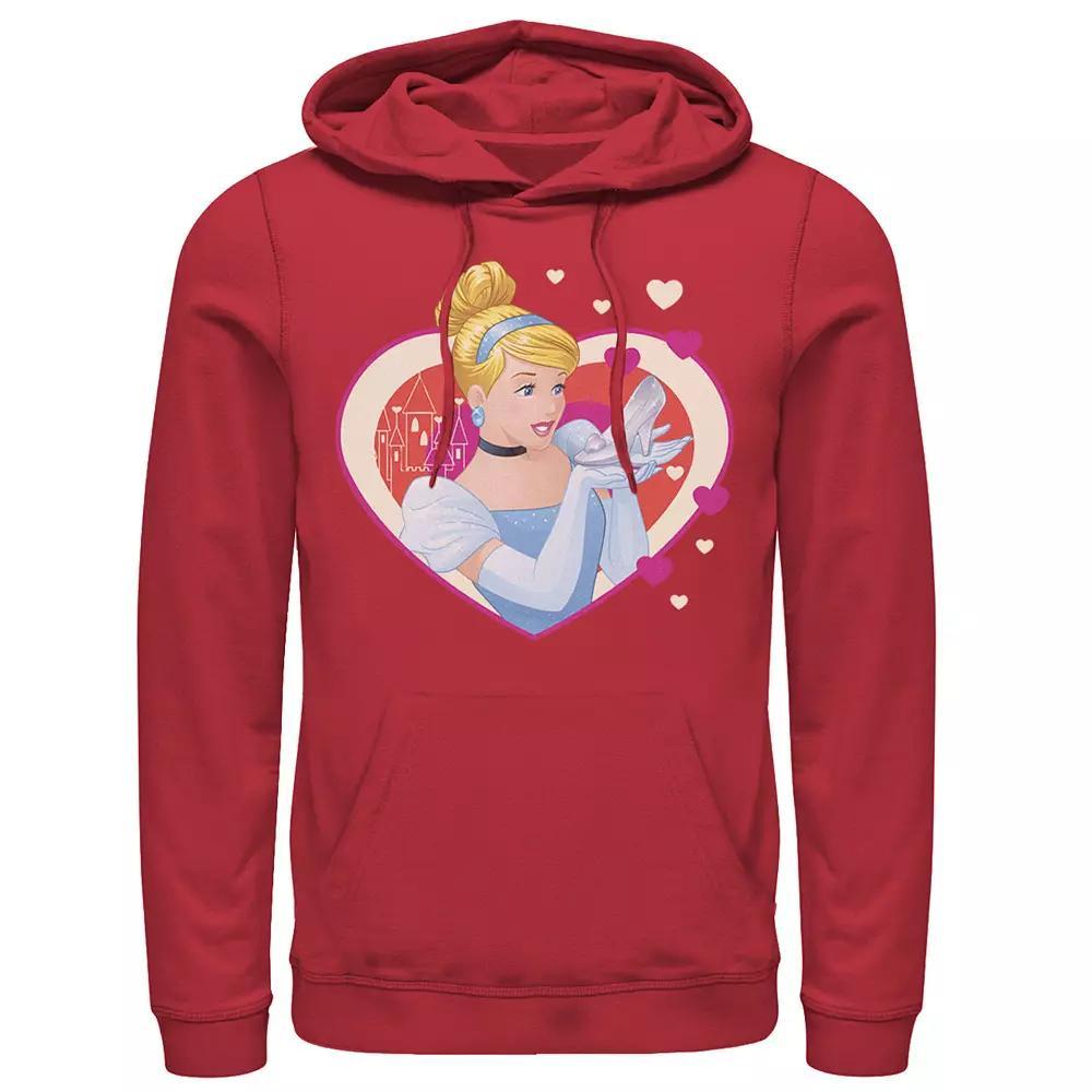 Disney's Cinderella Valentine's Sparkle Hearts Men's Hoodie, Size: Small, Red Product Image
