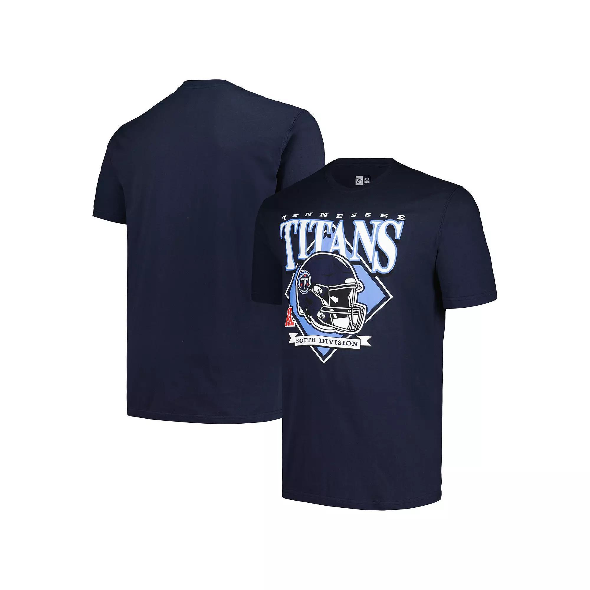 Men's New Era  Navy Tennessee Titans Big & Tall Helmet T-Shirt, Size: XLT, Blue Product Image