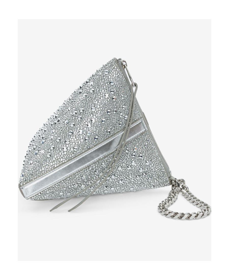 ALEXANDER MCQUEEN The Curve Embellished Pouch In Gray Product Image